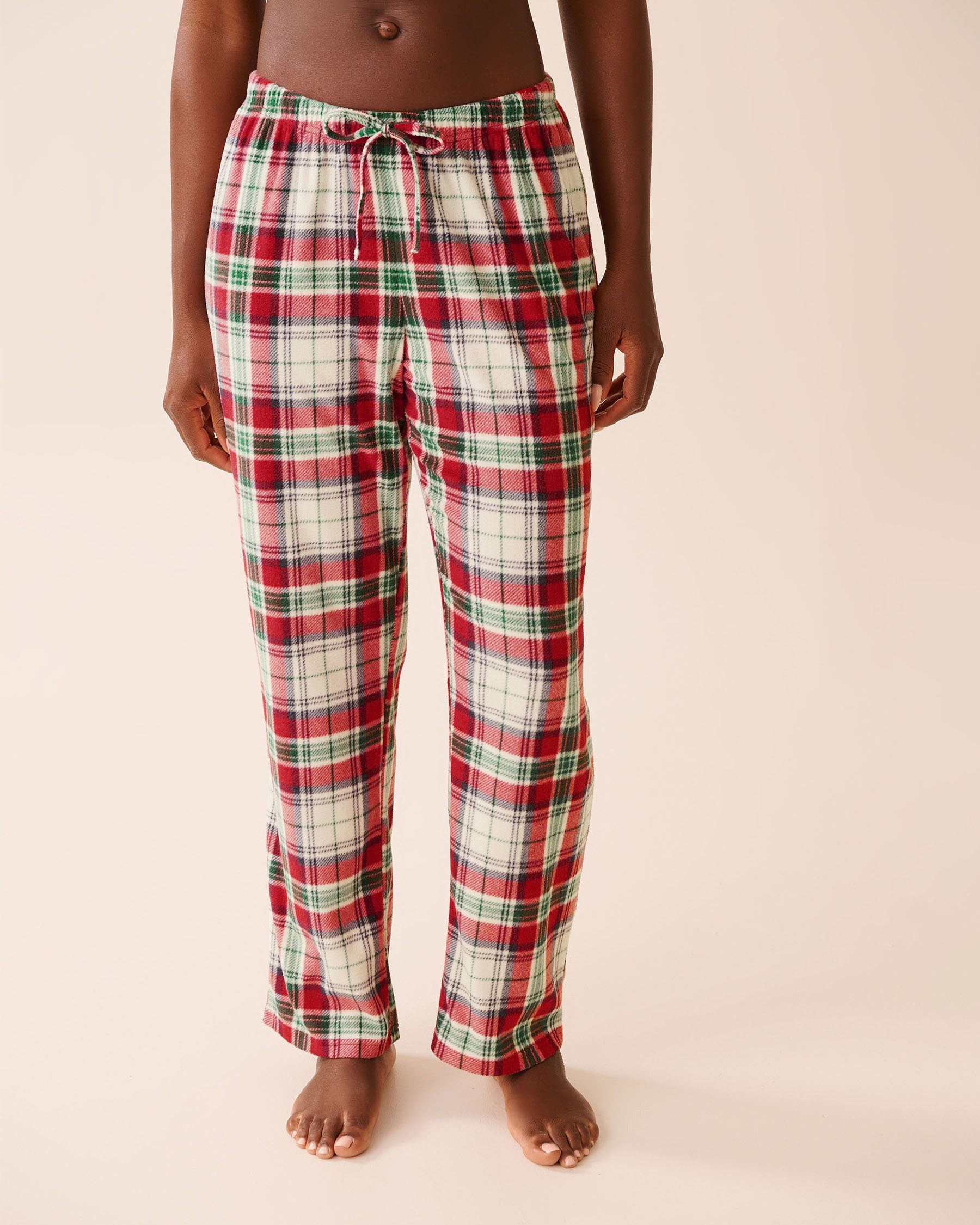 LA VIE EN ROSE Ensemble pyjama en polaire carreaux rouges Carreaux rouges et blancs 40400090 - Voir4