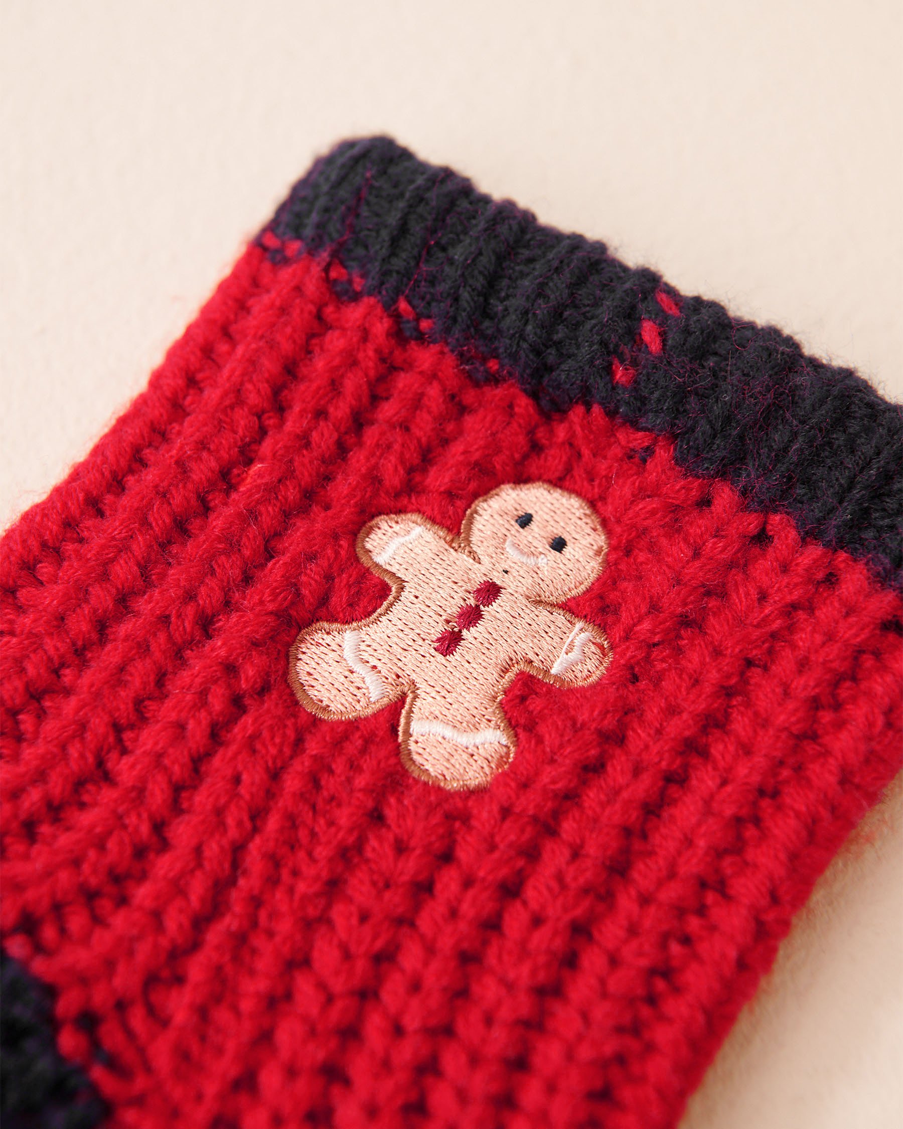 LA VIE EN ROSE Embroidered Gingerbread Socks Red/Gingerbread 40700423 - View3