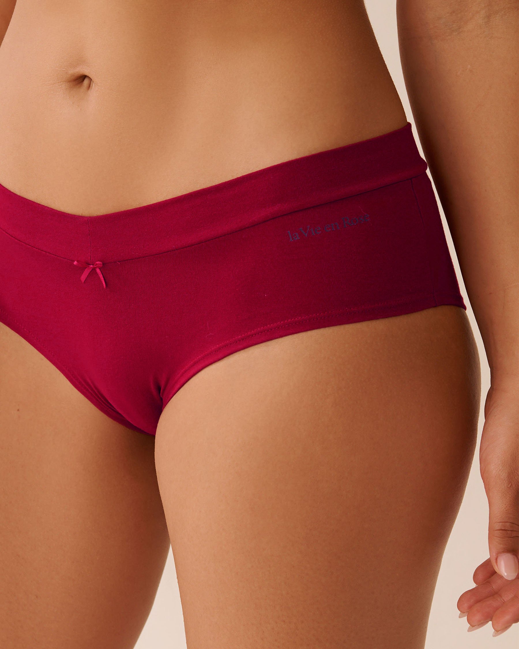 LA VIE EN ROSE Cotton Hiphugger Panty Merry Red 20100666 - View1