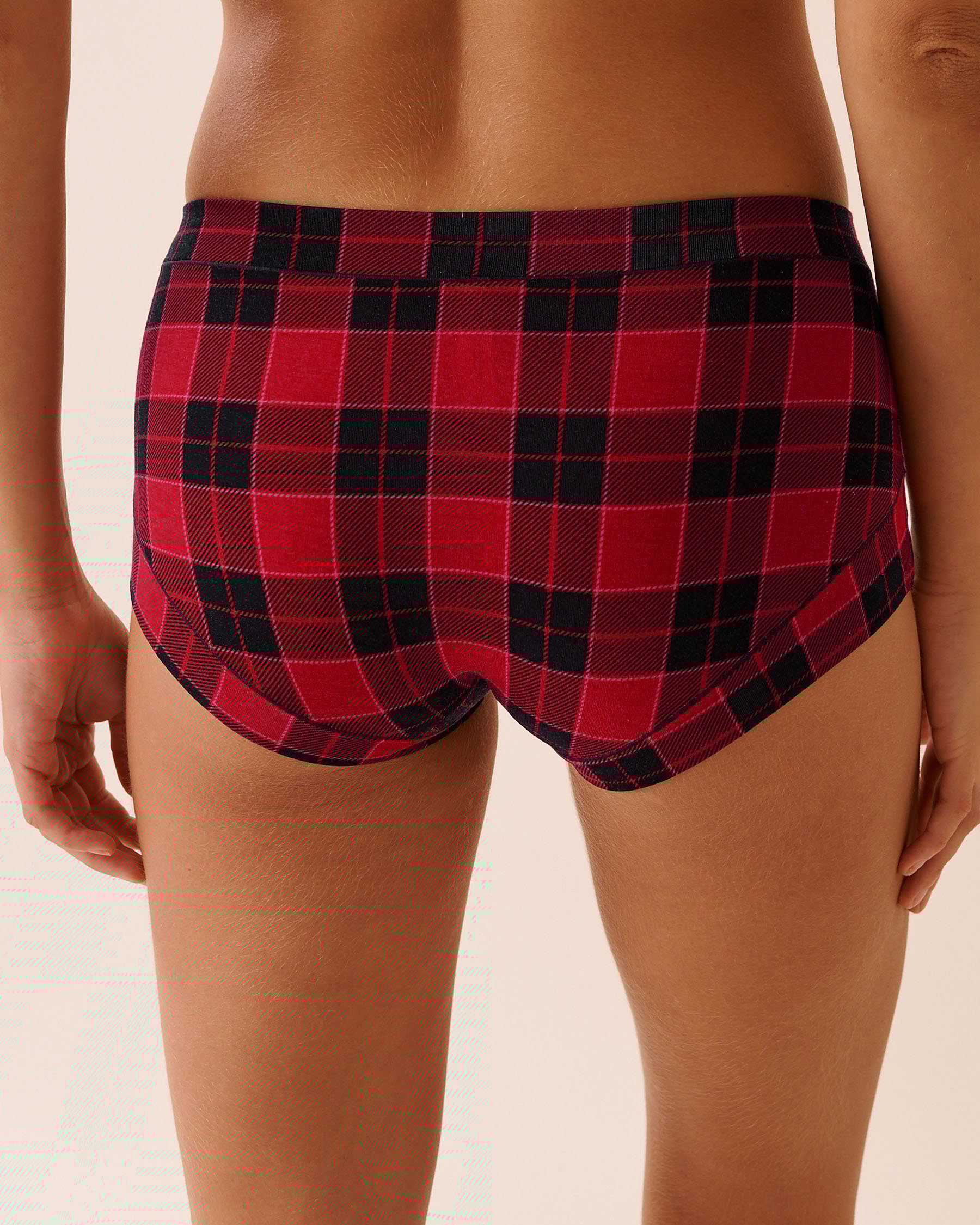 LA VIE EN ROSE Modal Boyleg Panty Buffalo Plaid 20200714 LA VIE EN ROSE Modal Boyleg Panty Buffalo Plaid 20200714 - View2