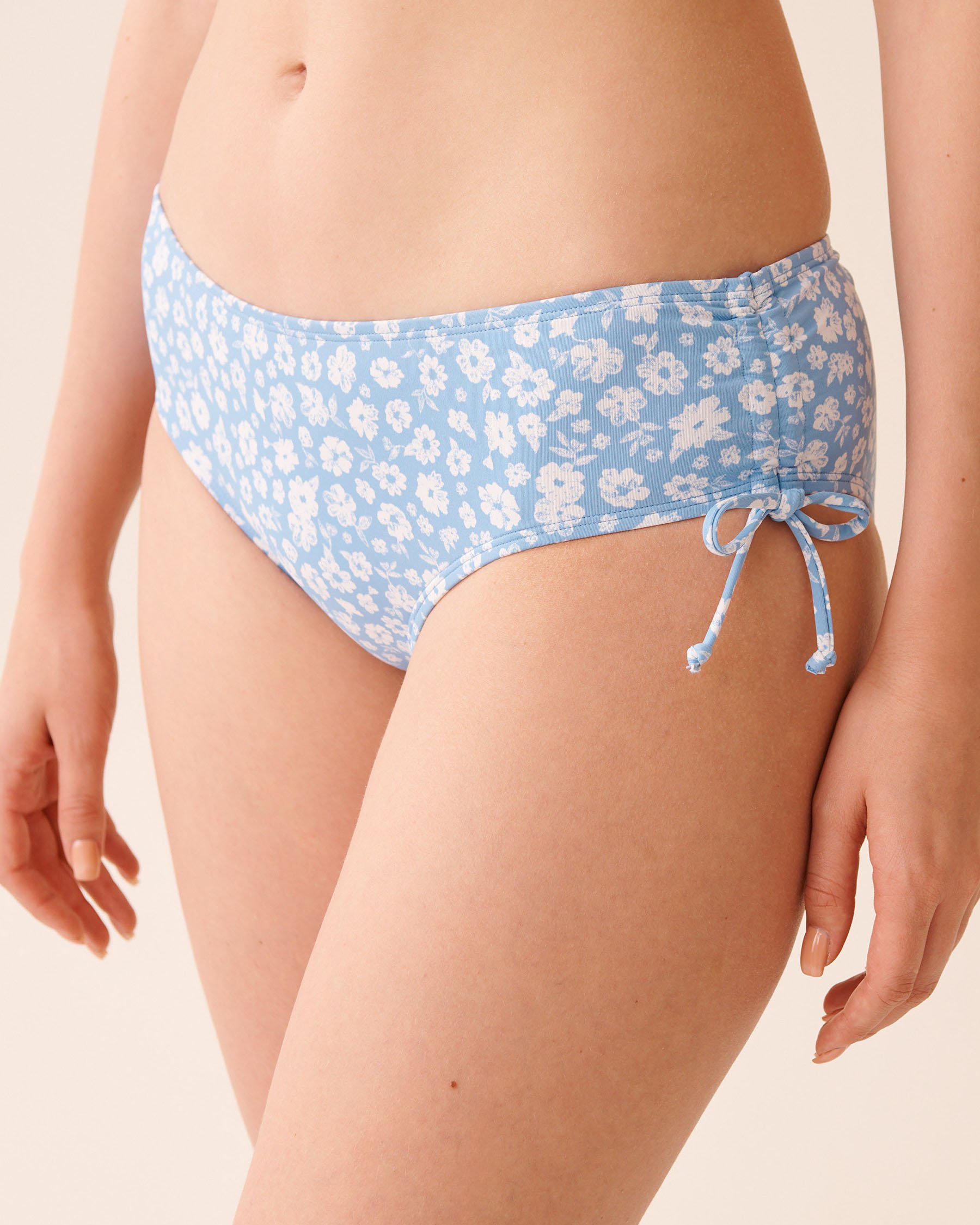 LA VIE EN ROSE AQUA BLUE MEADOW Side Tie Brazilian Bikini Bottom Blue Meadow 70300808 - View3