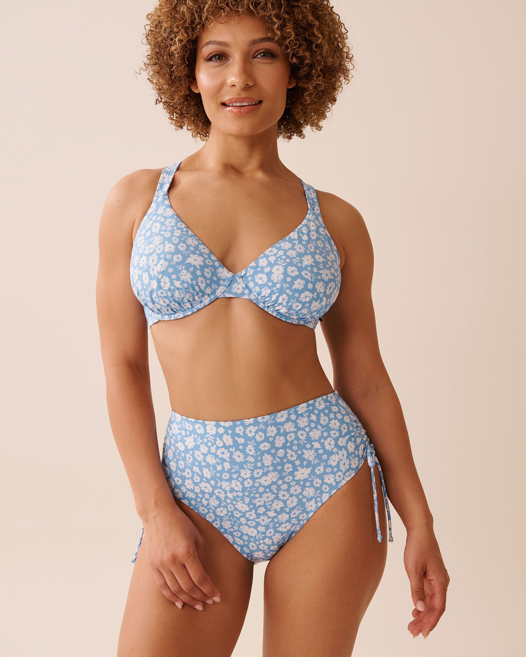 LA VIE EN ROSE AQUA Haut de bikini plongeant bonnet D BLUE MEADOW Floral bleu 70200198 - View1