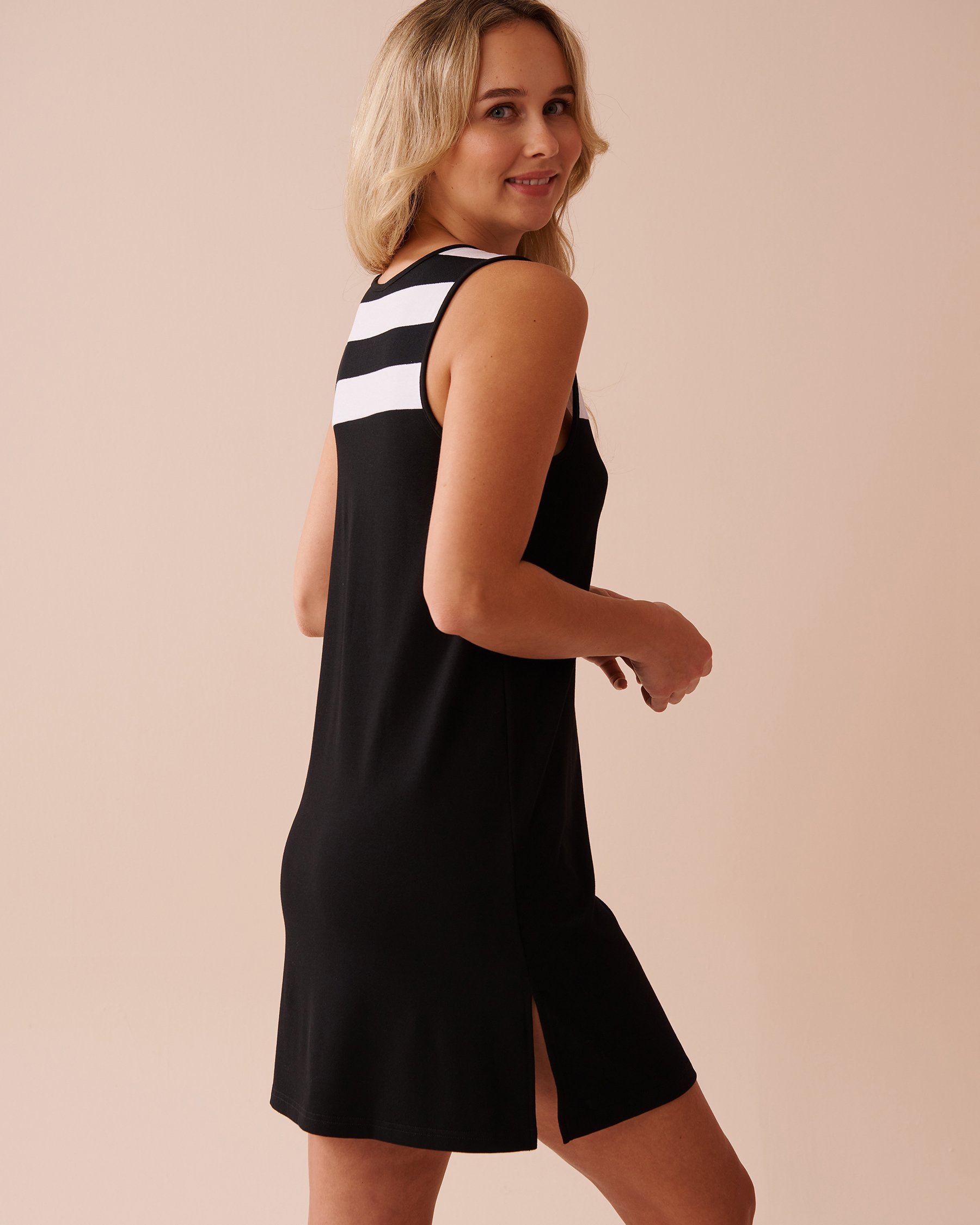 LA VIE EN ROSE AQUA Robe rayée en jersey Noir rayé 80300104 - Voir2