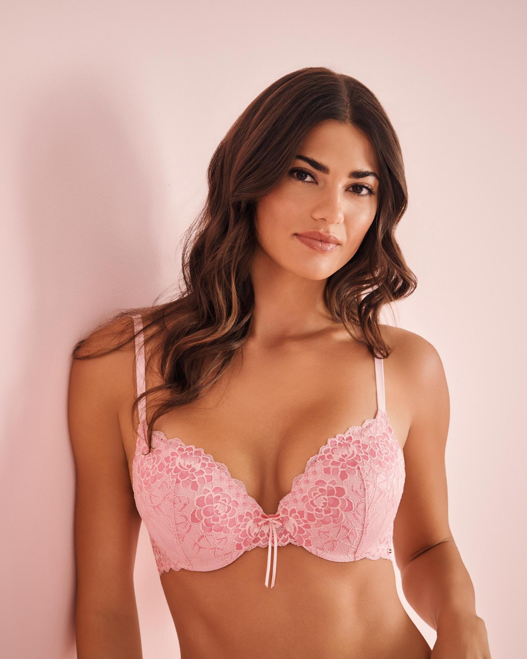 LA VIE EN ROSE Soutien-gorge push-up demi-buste Rose tendre 10300181 - Voir1