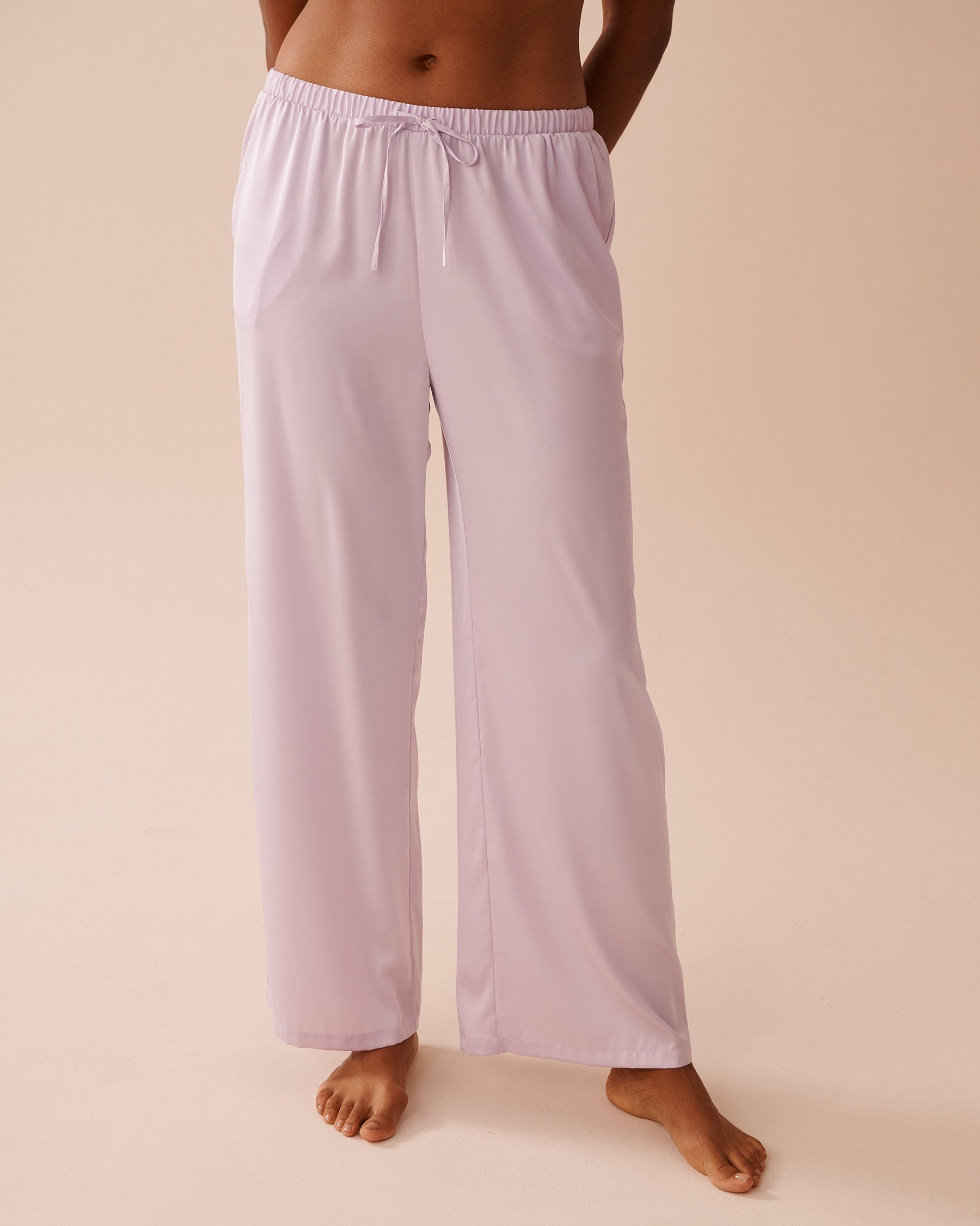 LA VIE EN ROSE Pantalon en satin Lavande 60200117 - Voir1