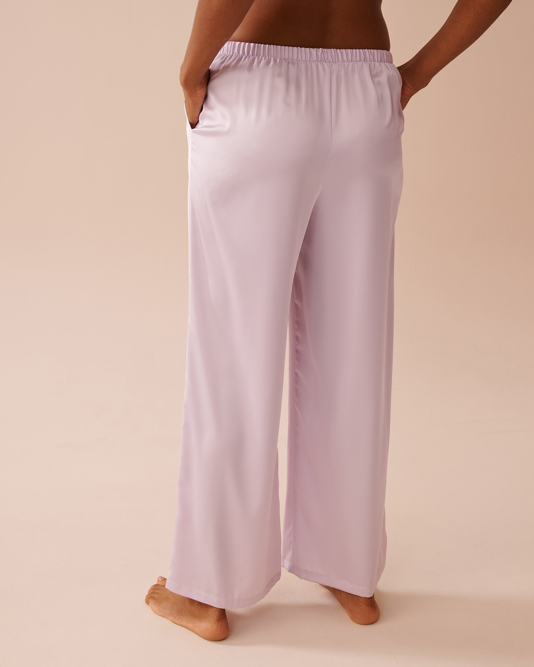 LA VIE EN ROSE Pantalon en satin Lavande 60200117 - Voir2