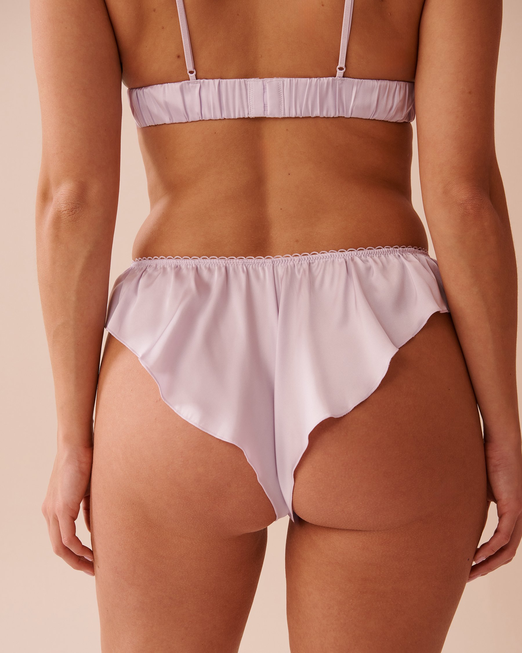 LA VIE EN ROSE Ensemble 2 pièces en satin et dentelle Lavande 60400049 - View5