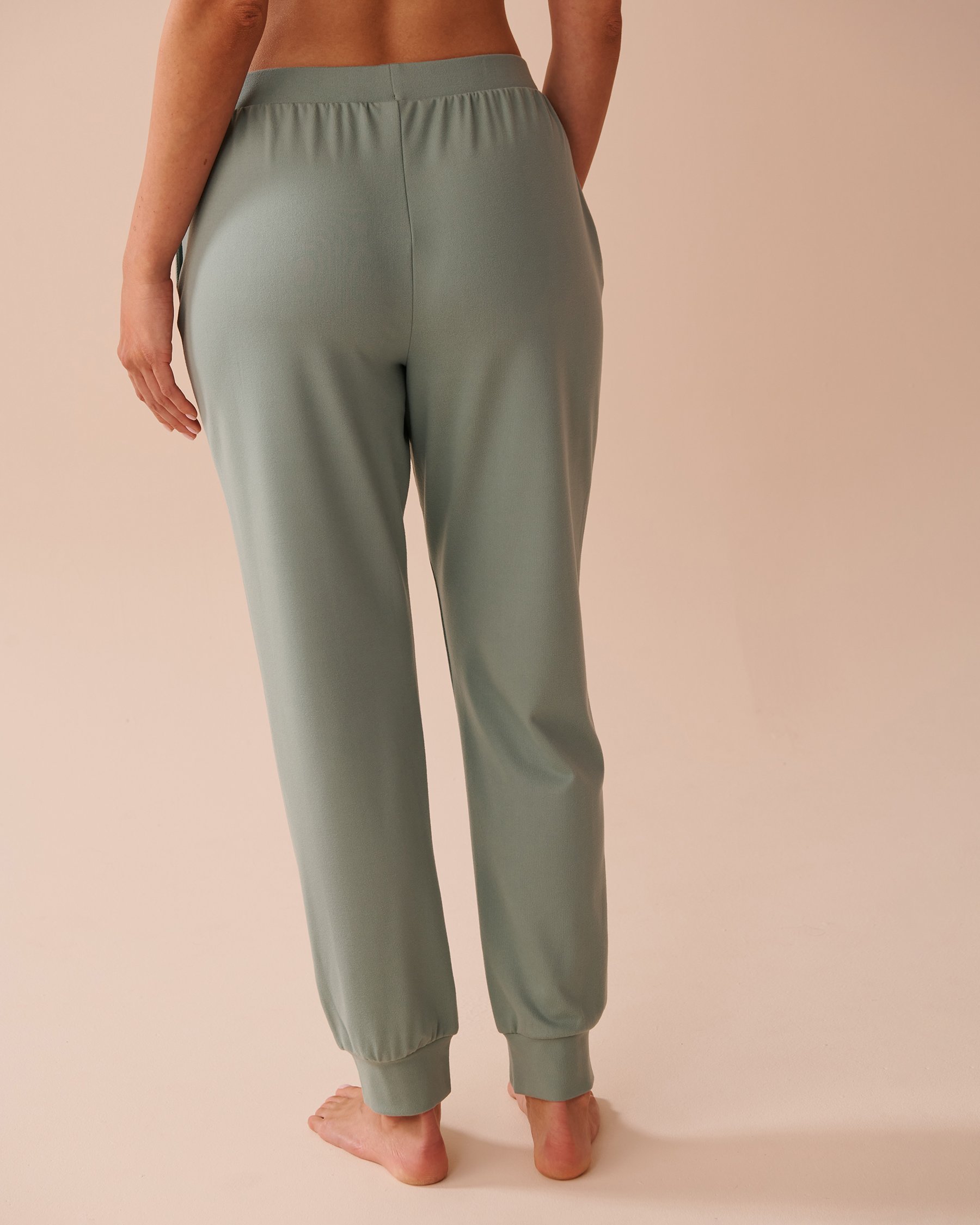 LA VIE EN ROSE Pantalon jogger légèrement côtelé Vert olive 50200086 - Voir2