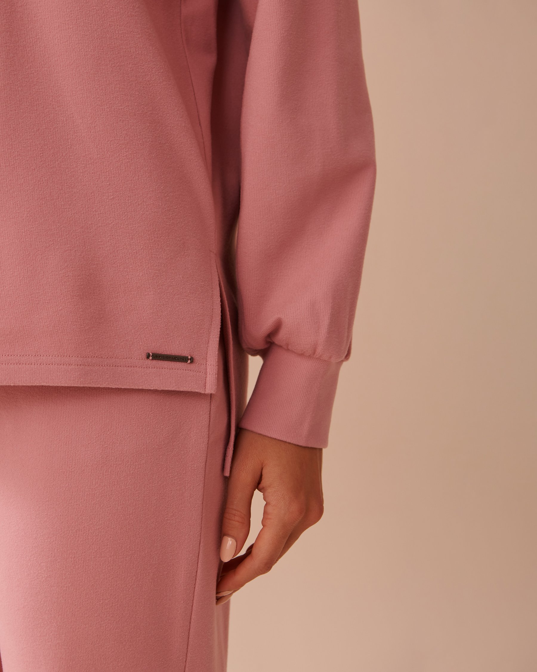 LA VIE EN ROSE Chandail manches longues légèrement côtelé Vieux rose 50100099 - View3