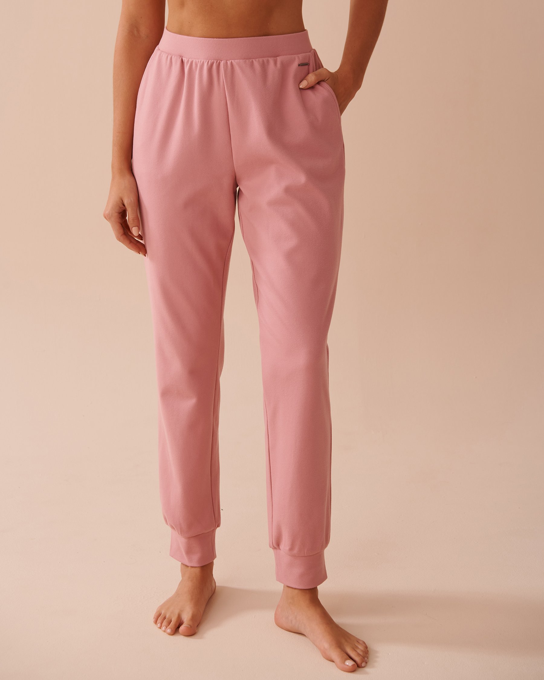 LA VIE EN ROSE Pantalon jogger légèrement côtelé Vieux rose 50200086 - View1