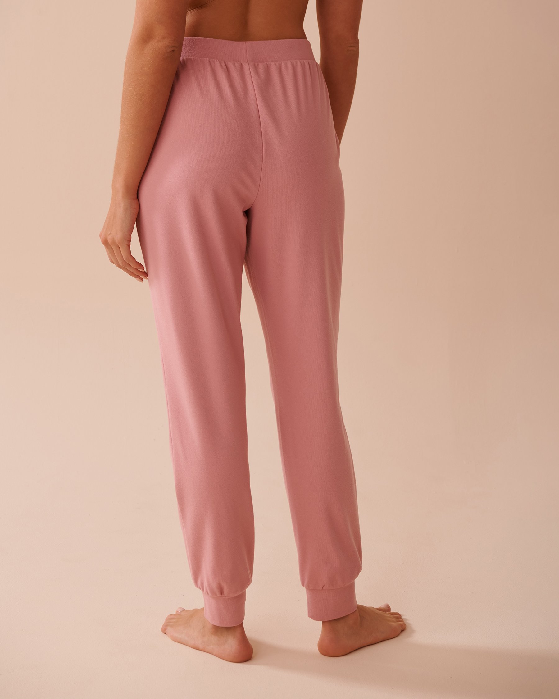 LA VIE EN ROSE Pantalon jogger légèrement côtelé Vieux rose 50200086 - View2