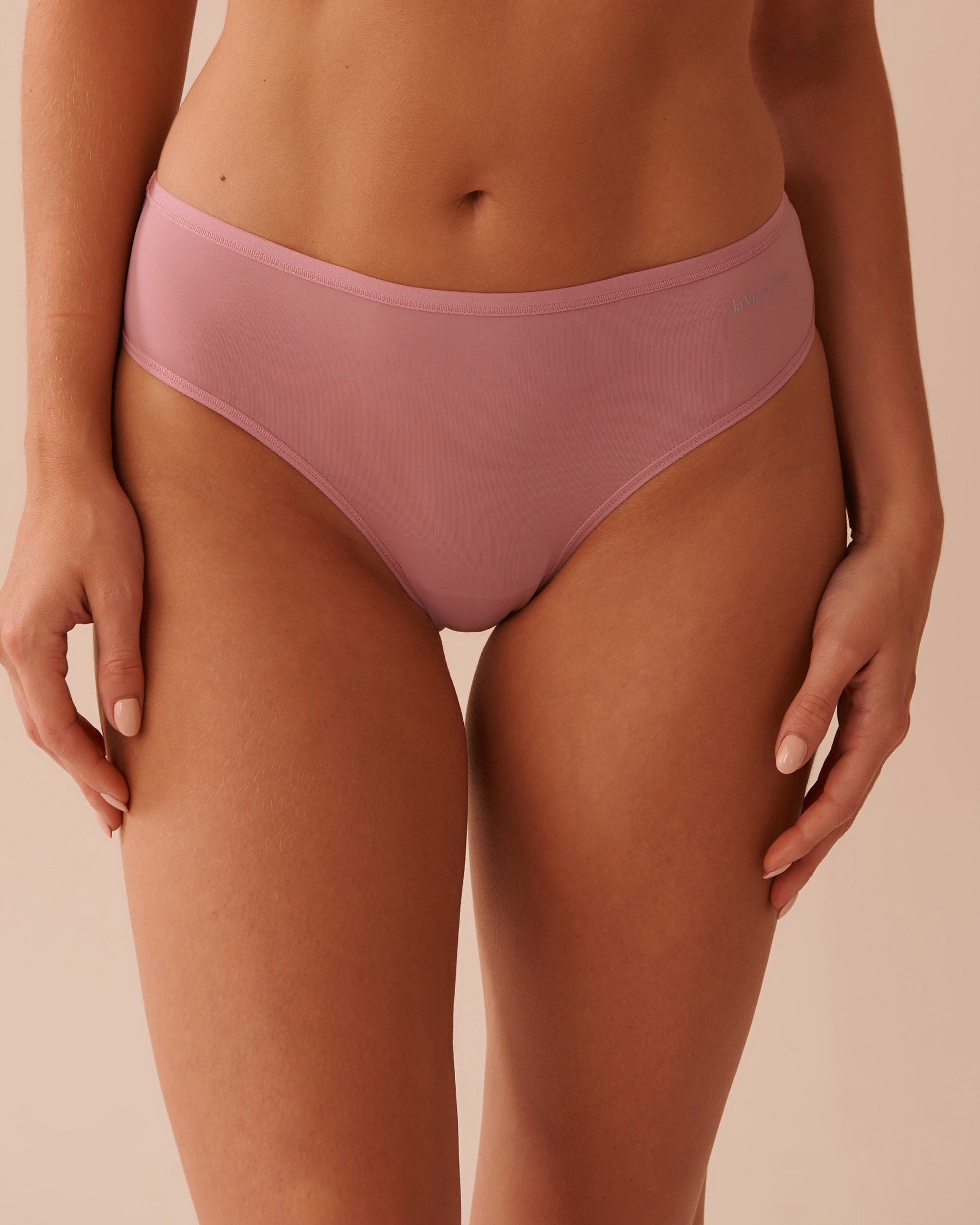 LA VIE EN ROSE Culotte bikini microfibre dos lisse Vieux rose 20300373 - Voir1
