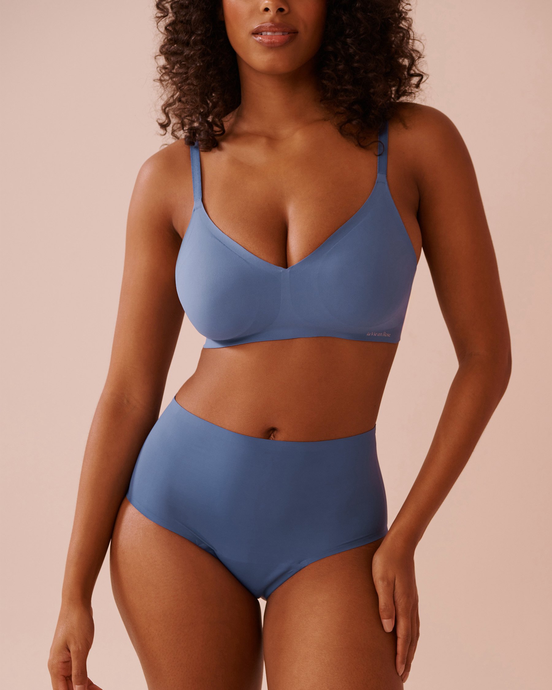 LA VIE EN ROSE Regular Absorbency High Waist Bikini Period Panty Grey Blue 20400018 - View3