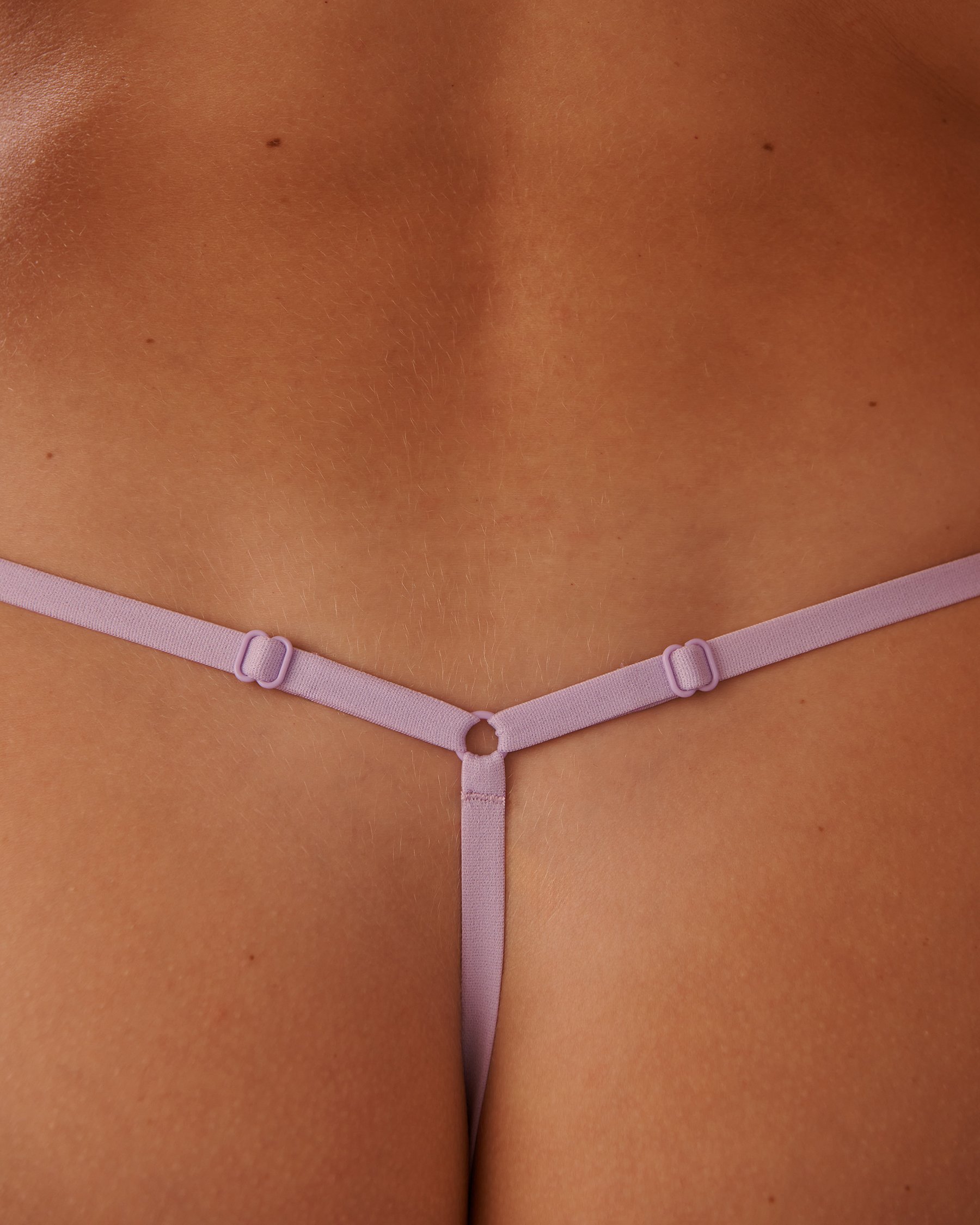 LA VIE EN ROSE Culotte string ajustable en microfibre Lilas 20200568 - View3