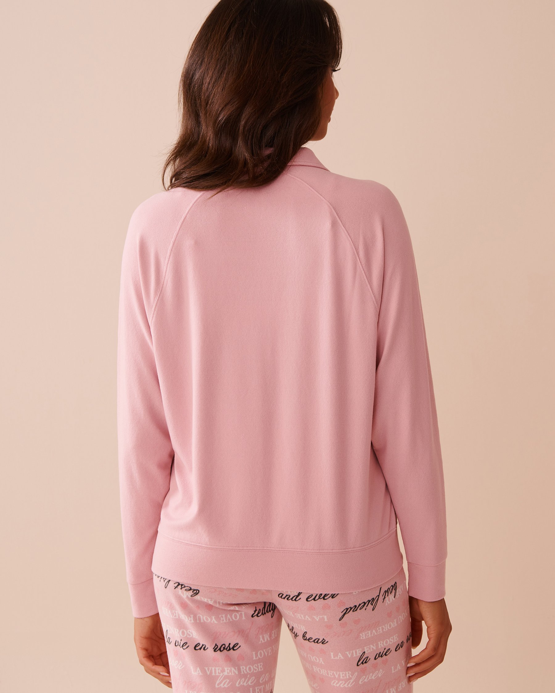 LA VIE EN ROSE Chandail manches longues en fibres recyclées Rose tendre 40100674 - Voir2