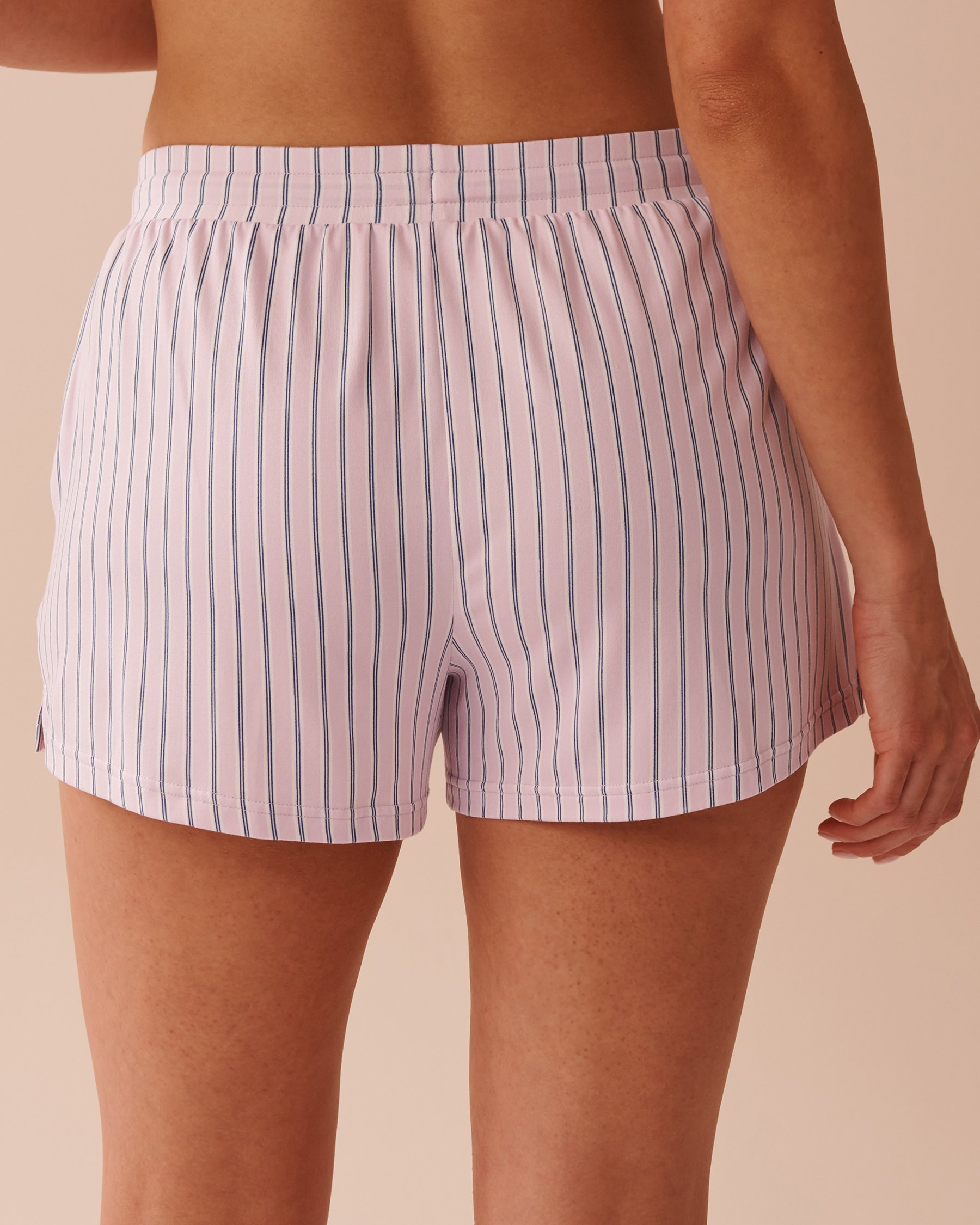 LA VIE EN ROSE Short de pyjama ultra doux rayures lavande Rayures lavande 40200667 - Voir2