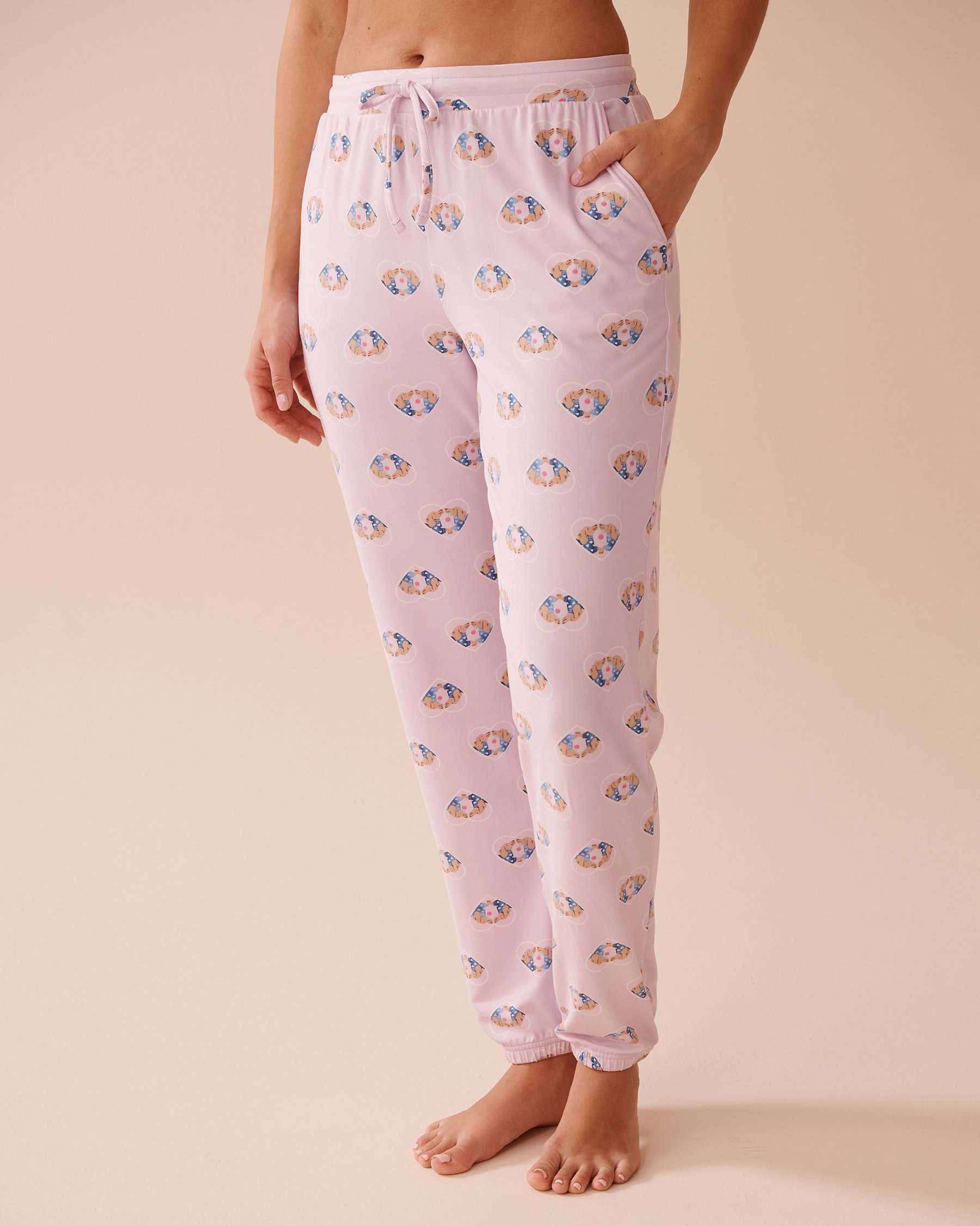 LA VIE EN ROSE Dog Print Super Soft Jogger Pajama Pants Lavender/Dogs 40200668 - View1