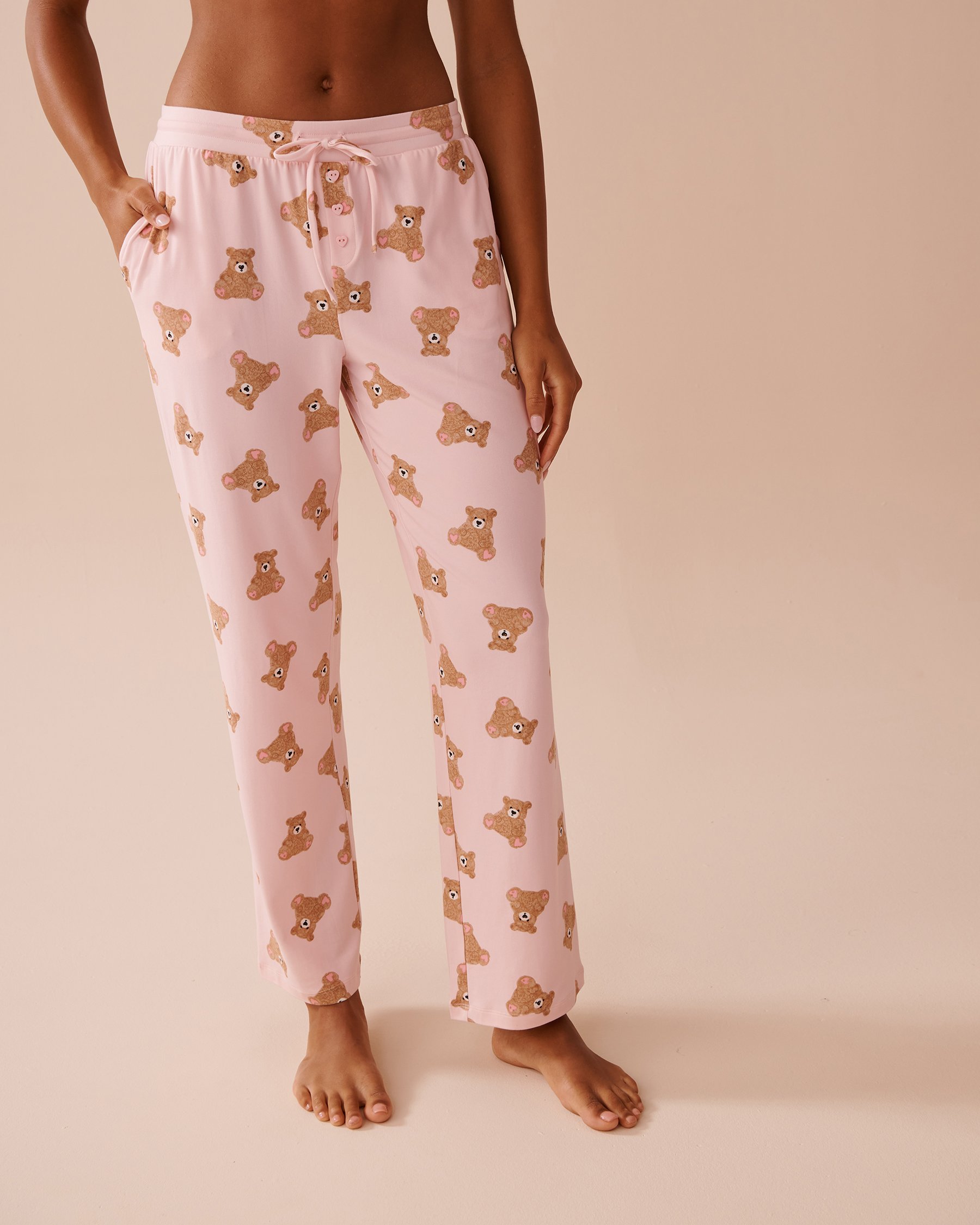 LA VIE EN ROSE Teddy Bear Super Soft Pajama Pants Pink/Teddy Bears 40200677 - View1
