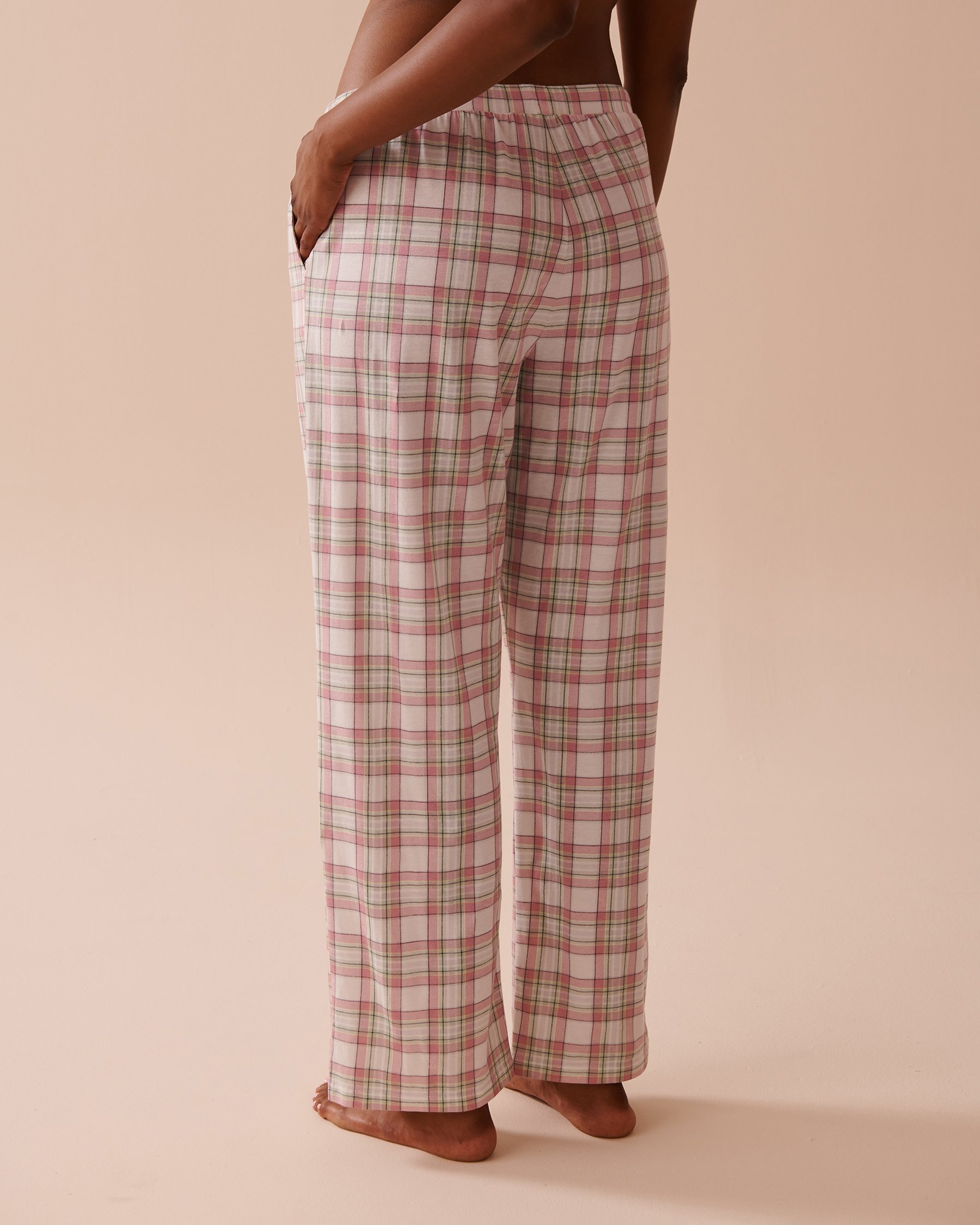 LA VIE EN ROSE Multicolour Plaid Cotton Pajama Pants Multicolour Plaid 40200681 - View2