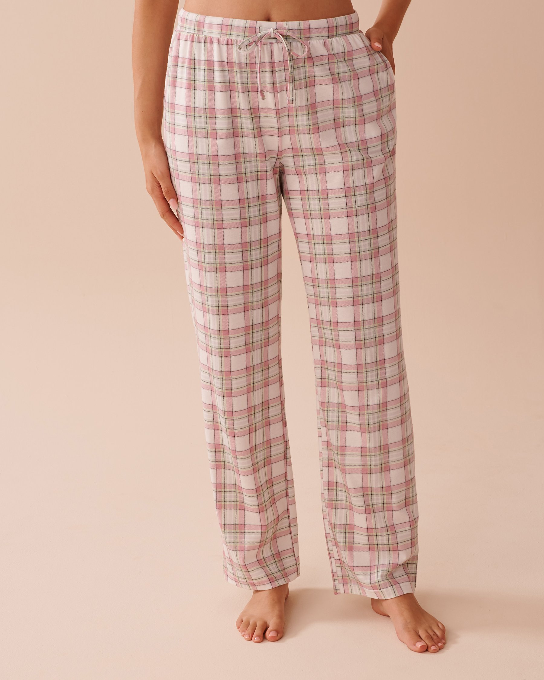 LA VIE EN ROSE Multicolour Plaid Cotton Pajama Pants Multicolour Plaid 40200681 - View3