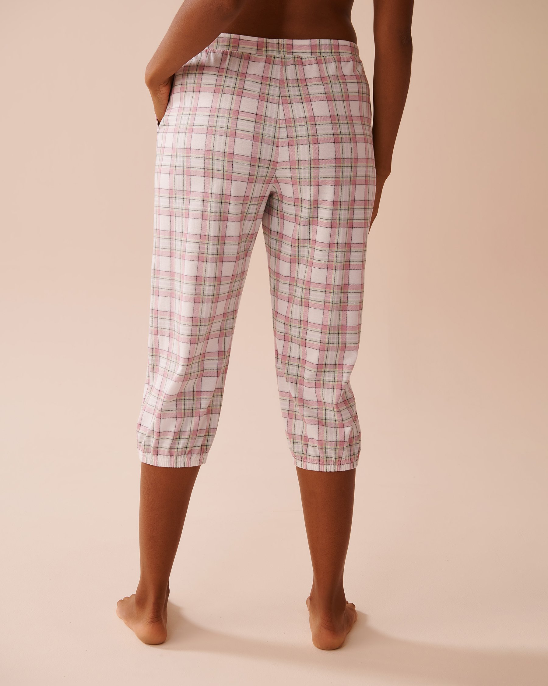 LA VIE EN ROSE Capri ajusté en coton à carreaux multicolores Carreaux multicolores 40200683 - Voir2