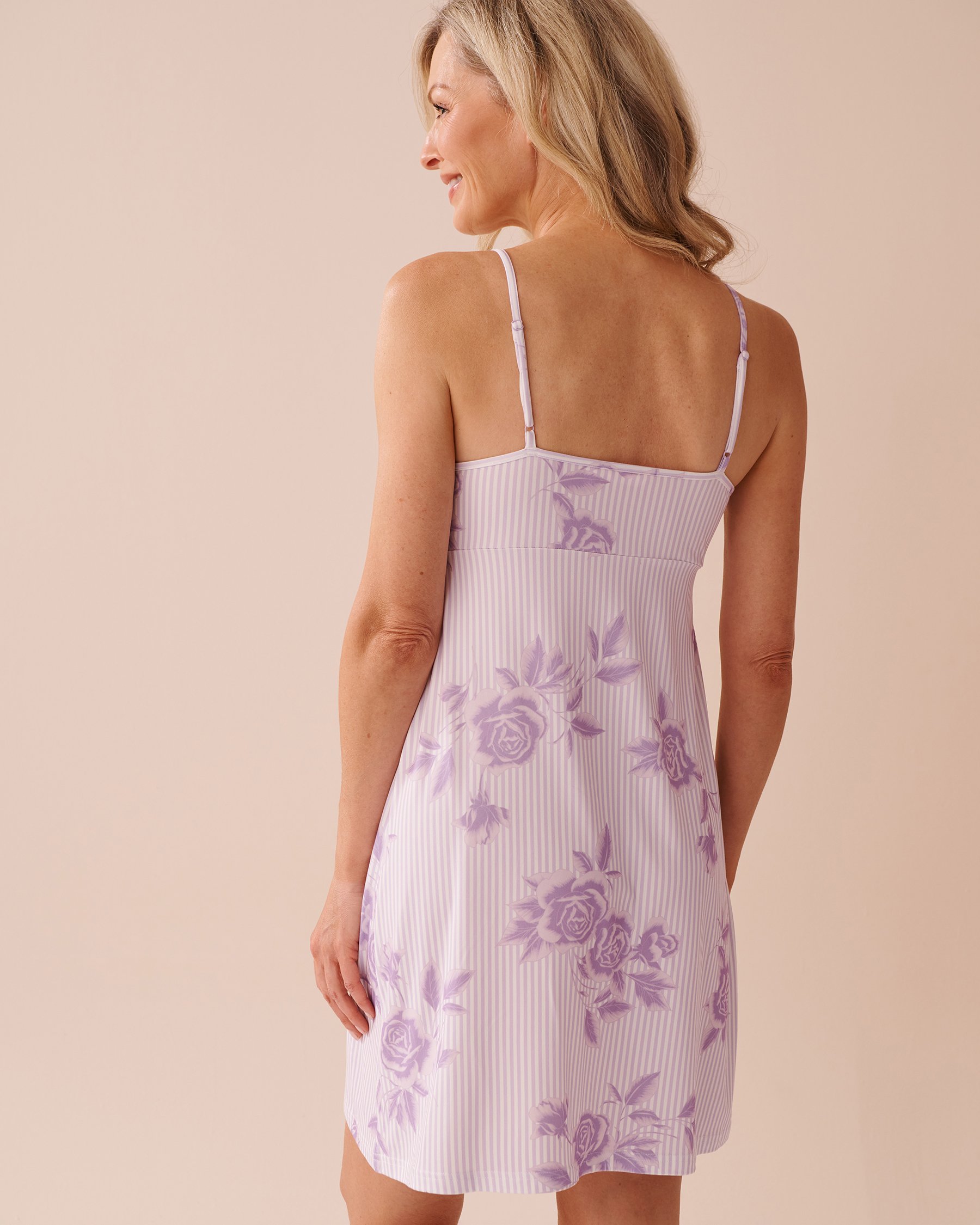 LA VIE EN ROSE Lilac Rose Print Super Soft Nightie Lilac Rose 40500405 - View6