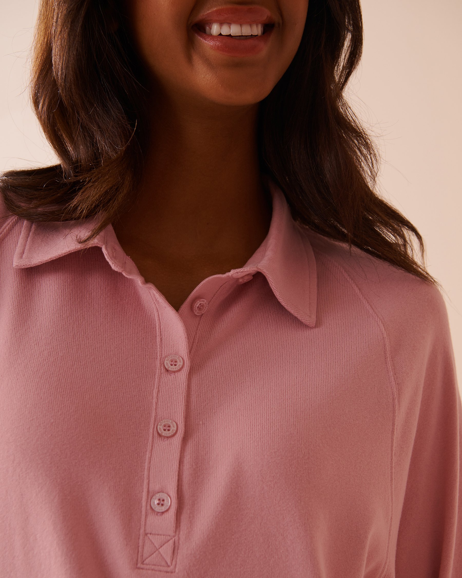 LA VIE EN ROSE Recycled Fibers Long Sleeve Shirt Blushing Pink 40100674 - View3