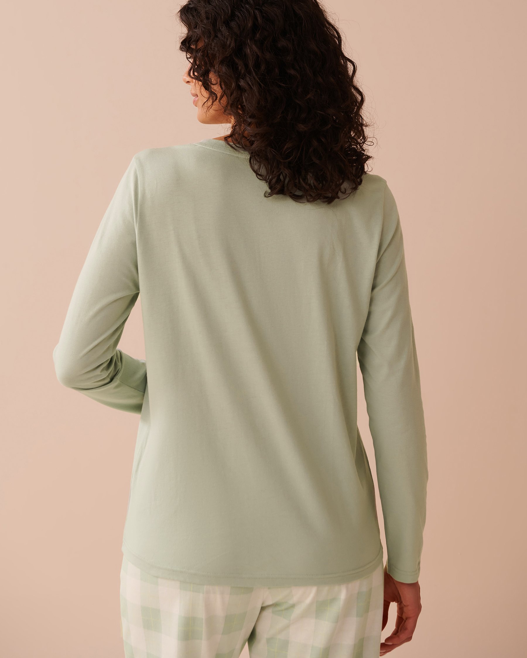 LA VIE EN ROSE Chandail manches longues en coton à imprimé tournesol Vert glacé 40100692 - View2