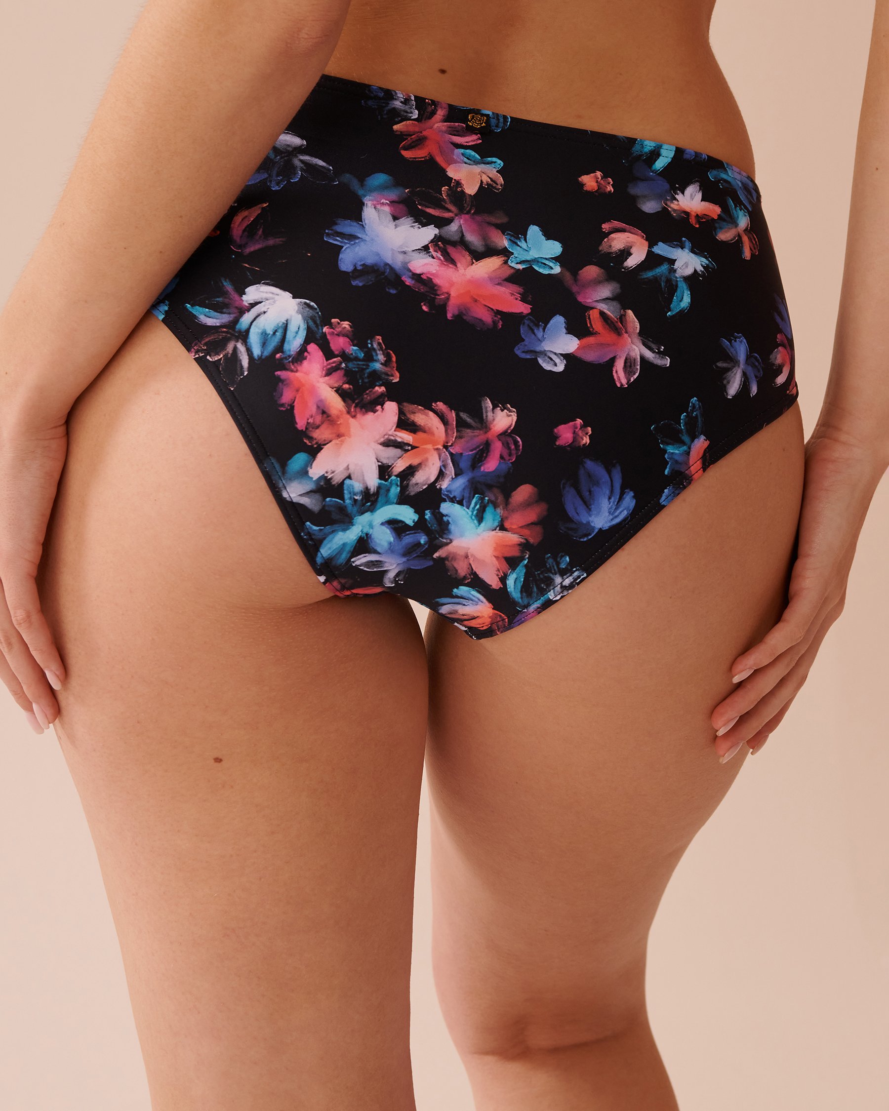 LA VIE EN ROSE AQUA NEON PETALS Mid Waist Brazilian Bikini Bottom Neon Petals 70300628 - View2