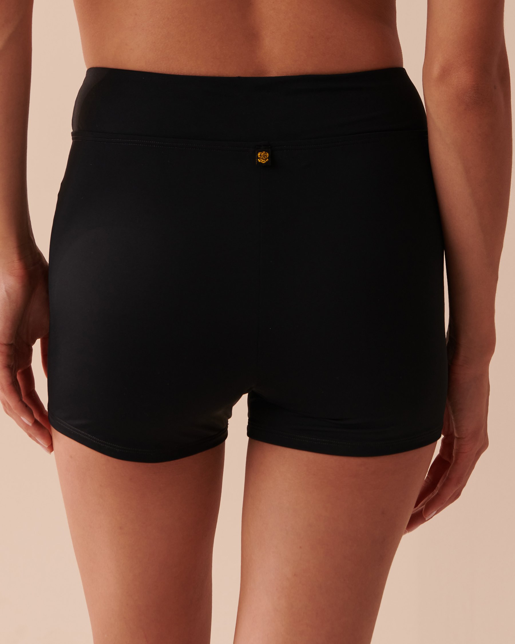 LA VIE EN ROSE AQUA BLACK Mid-rise Boyleg Bikini Bottom Black 70300635 - View2
