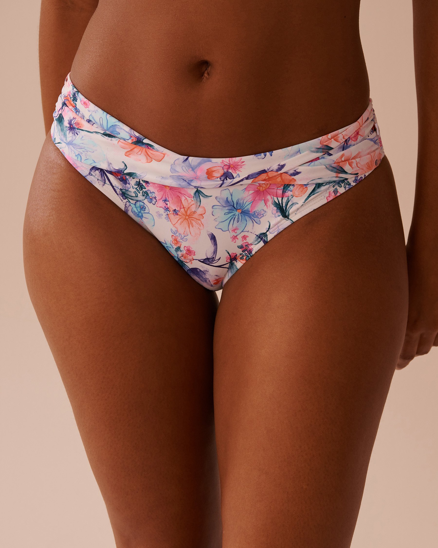 LA VIE EN ROSE AQUA Bas de bikini brésilien WATERCOLOUR Fleurs en aquarelle 70300641 - Voir3