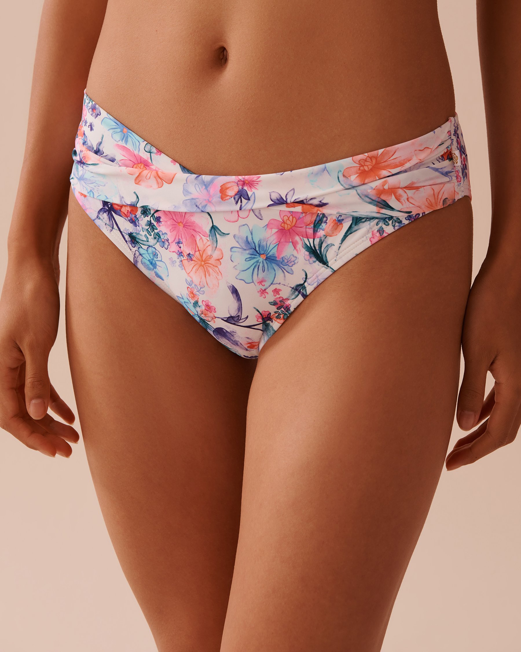 LA VIE EN ROSE AQUA Bas de bikini brésilien WATERCOLOUR Fleurs en aquarelle 70300641 - Voir6