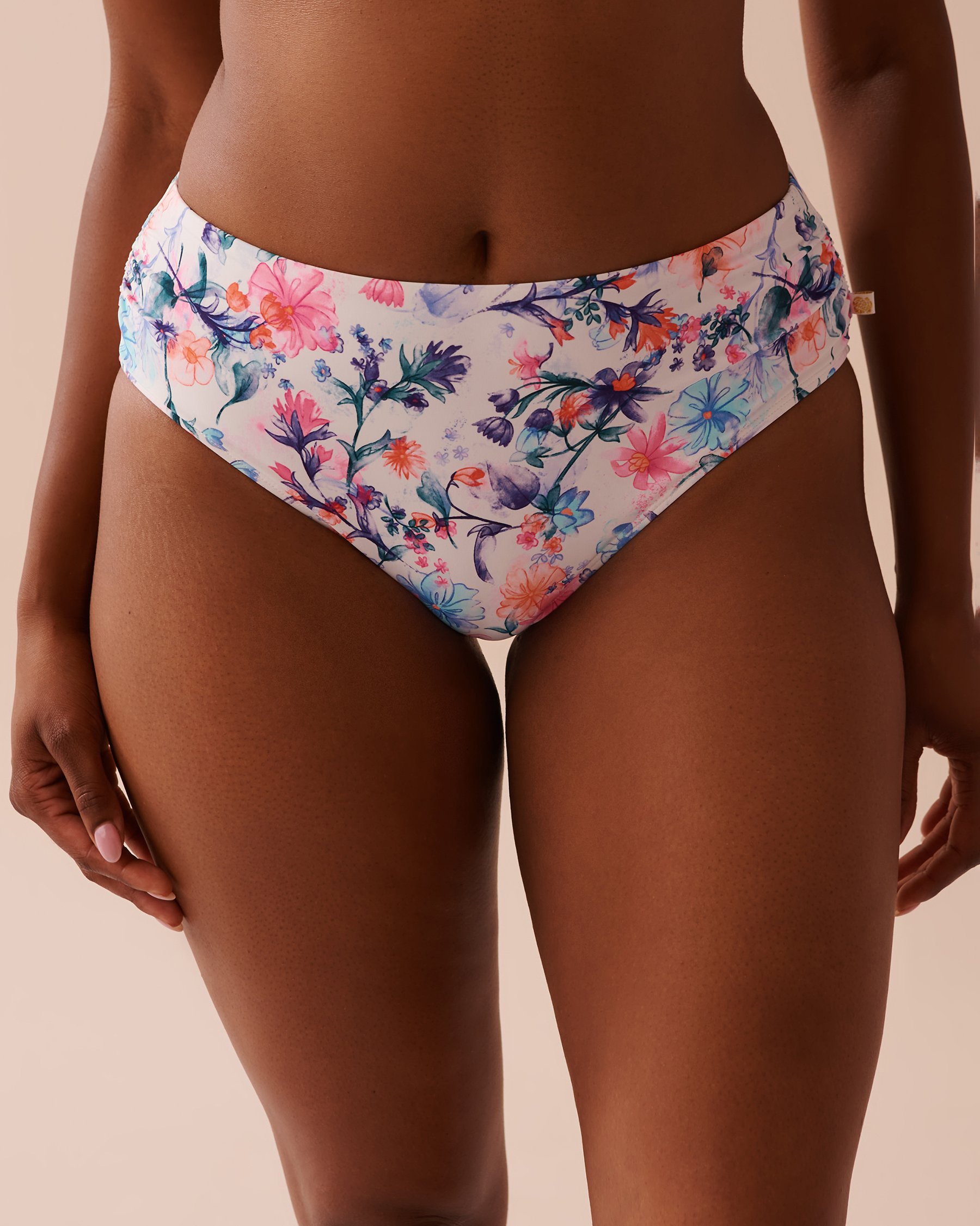 LA VIE EN ROSE AQUA Bas de bikini taille mi-haute WATERCOLOUR Fleurs en aquarelle 70300642 - Voir1