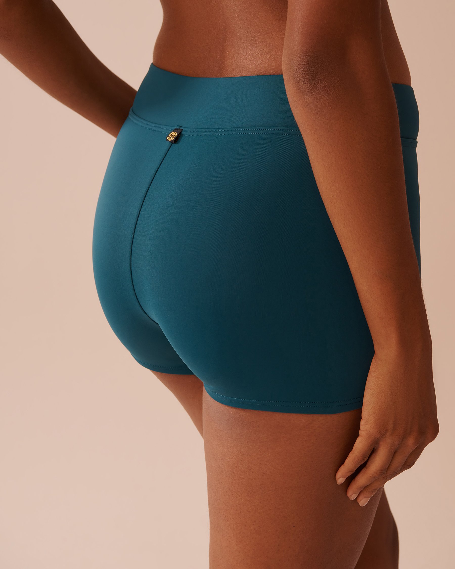 LA VIE EN ROSE AQUA DEEP TEAL Mid-rise Boyleg Bikini Bottom Deep Teal 70300654 - View4