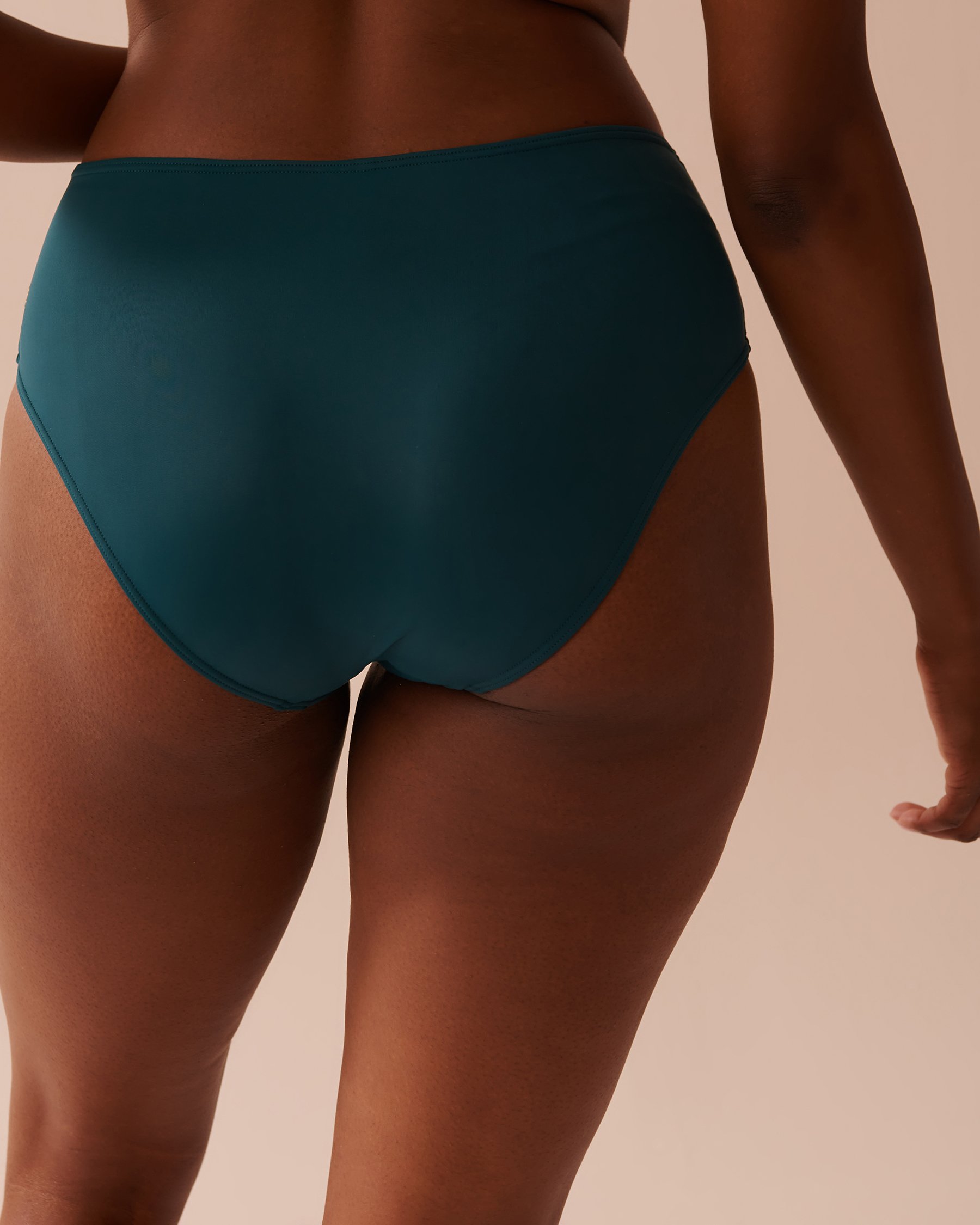 LA VIE EN ROSE AQUA DEEP TEAL Draped Mid Waist Bikini Bottom Deep Teal 70300656 - View2