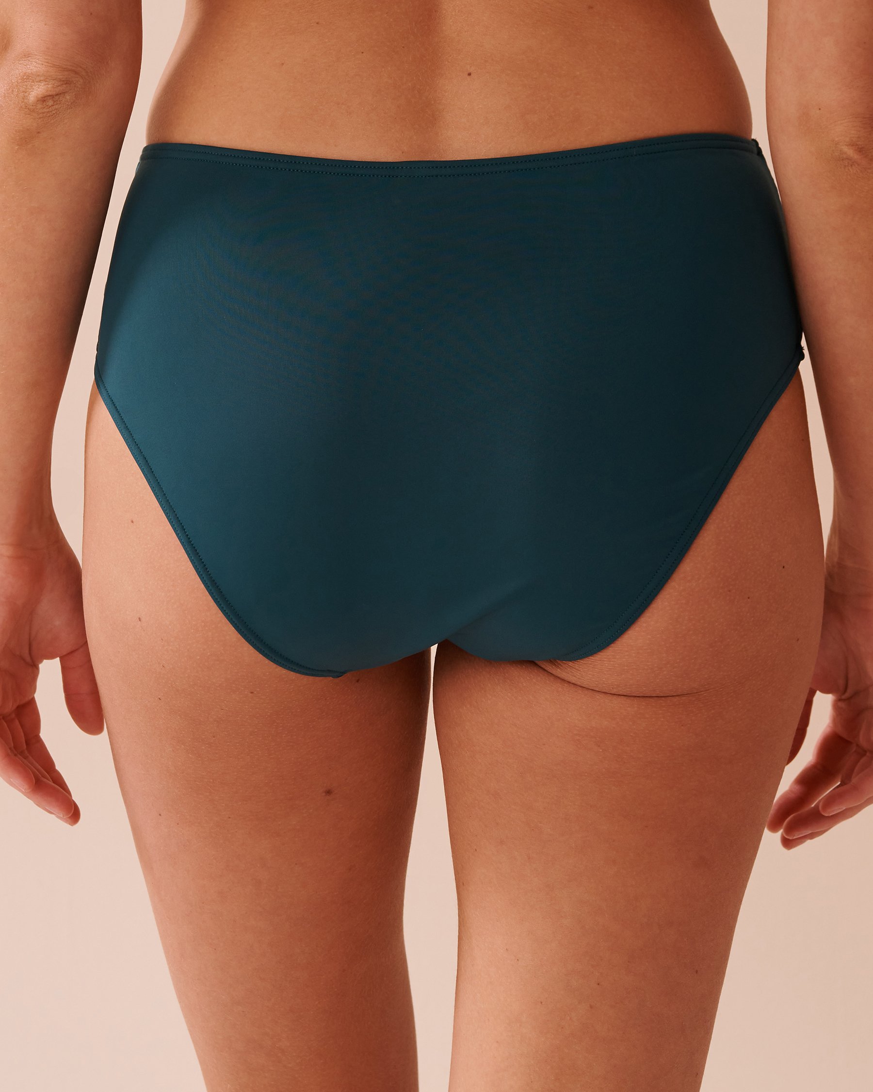 LA VIE EN ROSE AQUA DEEP TEAL Draped Mid Waist Bikini Bottom Deep Teal 70300656 - View5