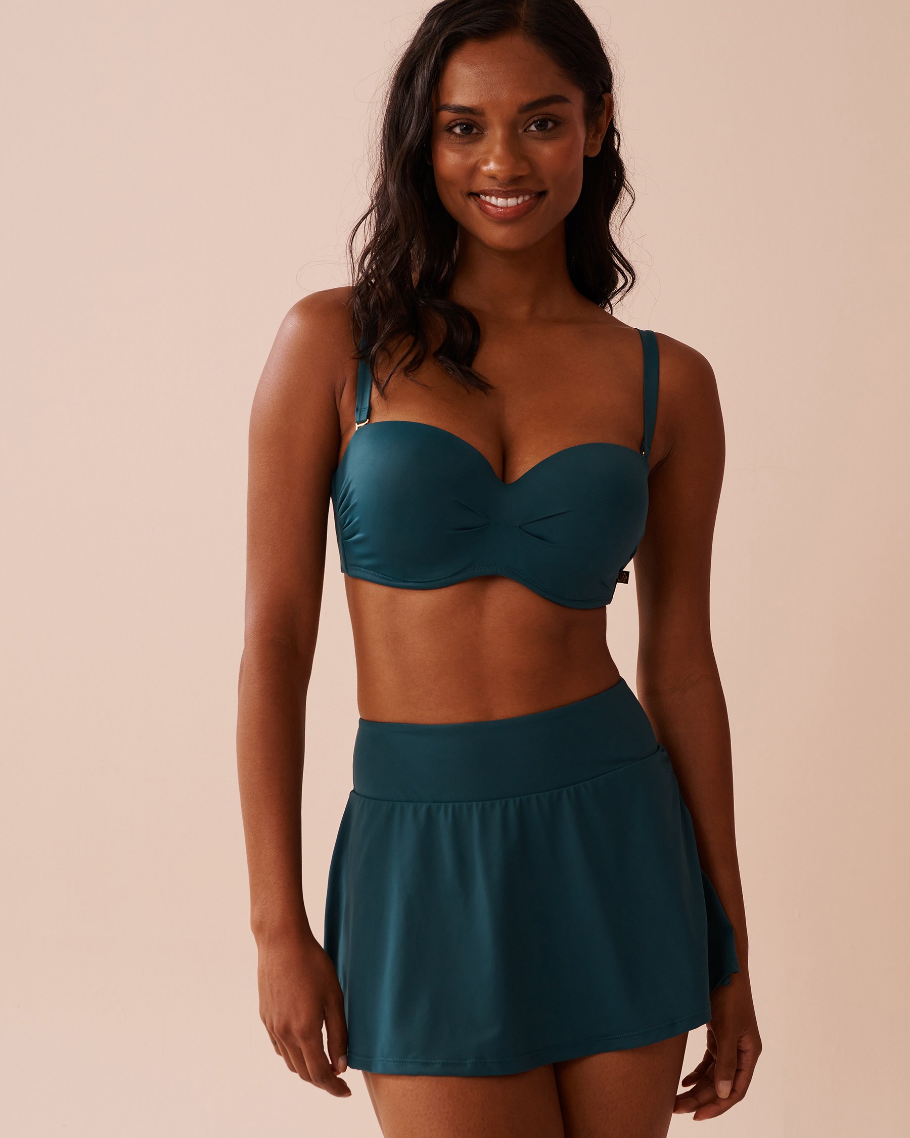 LA VIE EN ROSE AQUA DEEP TEAL D Cup Bandeau Bikini Top Deep Teal 70200156 - View5