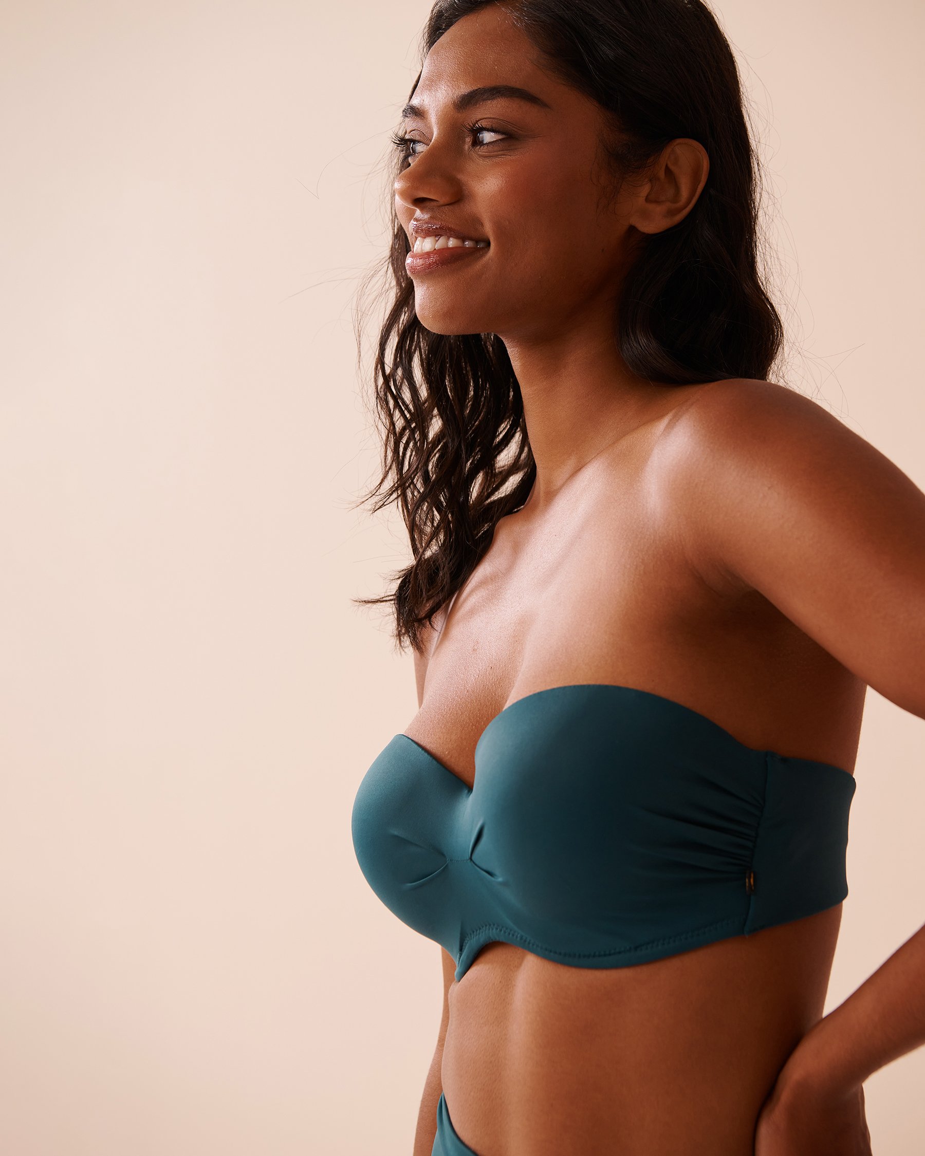 LA VIE EN ROSE AQUA DEEP TEAL D Cup Bandeau Bikini Top Deep Teal 70200156 - View8