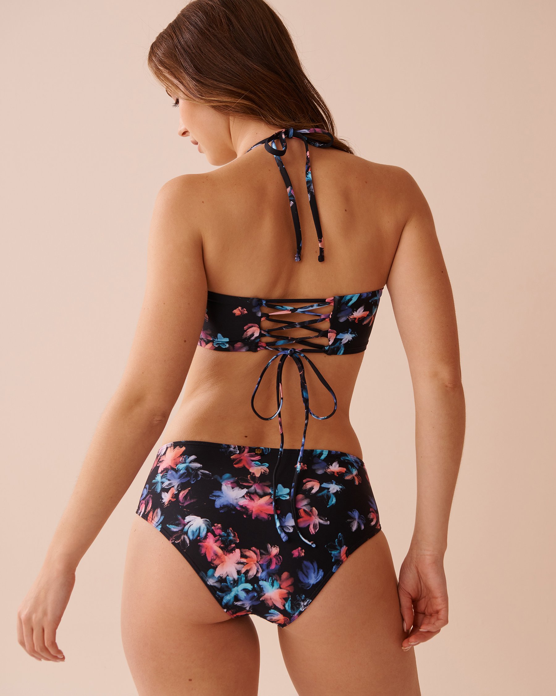 LA VIE EN ROSE AQUA NEON PETALS Bandeau Bikini Top Neon Petals 70100677 - View2