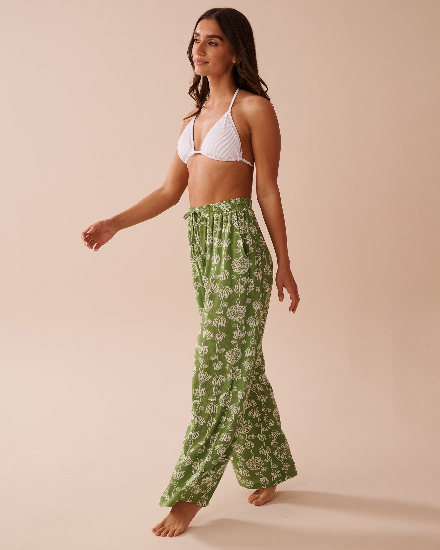 LA VIE EN ROSE AQUA Pantalon en gaze Champ de coquelicots 80200063 - Voir3