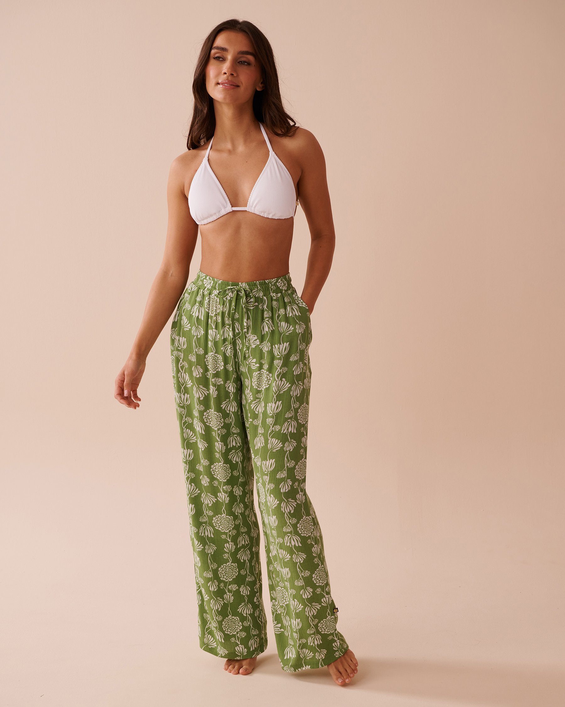 LA VIE EN ROSE AQUA Pantalon en gaze Champ de coquelicots 80200063 - Voir4