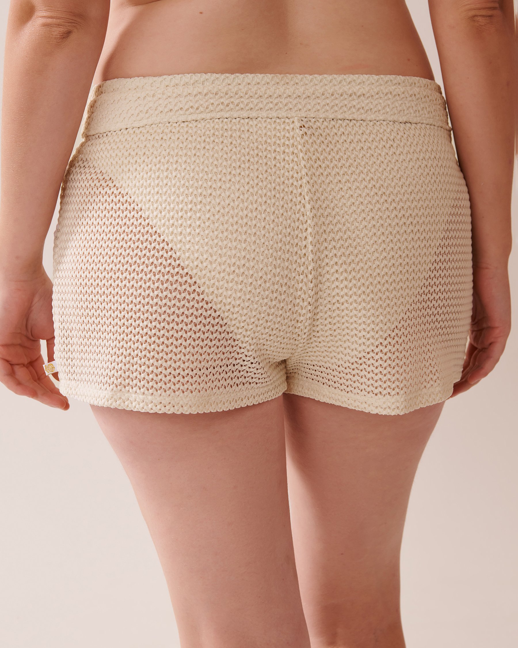 LA VIE EN ROSE AQUA COCONUT MILK Crochet Swim Shorts Coconut Milk 80200066 - View4