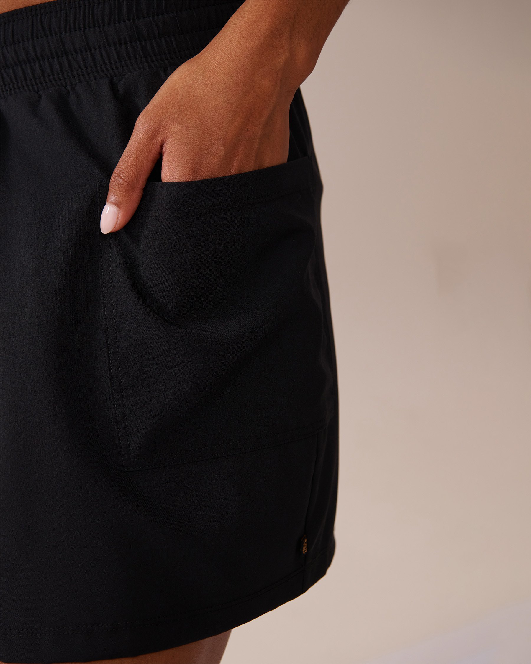 LA VIE EN ROSE AQUA Recycled Fibers Beach Skirt Black 80200064 - View3