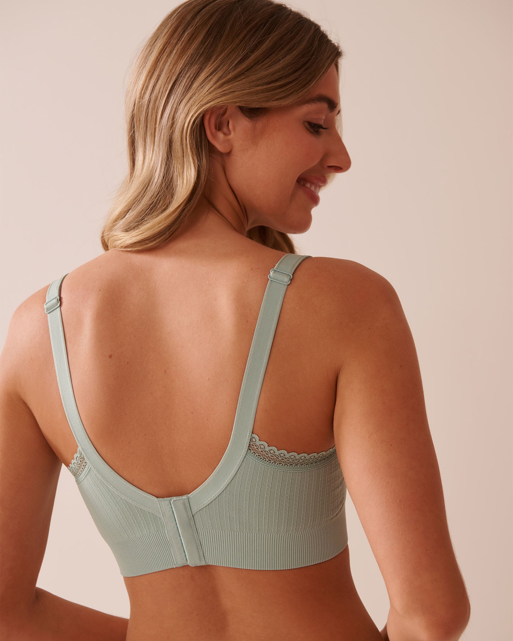 LA VIE EN ROSE Bralette allaitement sans coutures Vert sauge 10200486 - Voir3