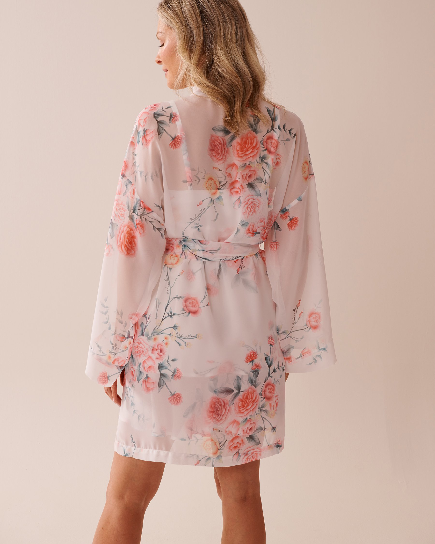 LA VIE EN ROSE Kimono en chiffon bouquet romantique Bouquet romantique 60600090 - View2