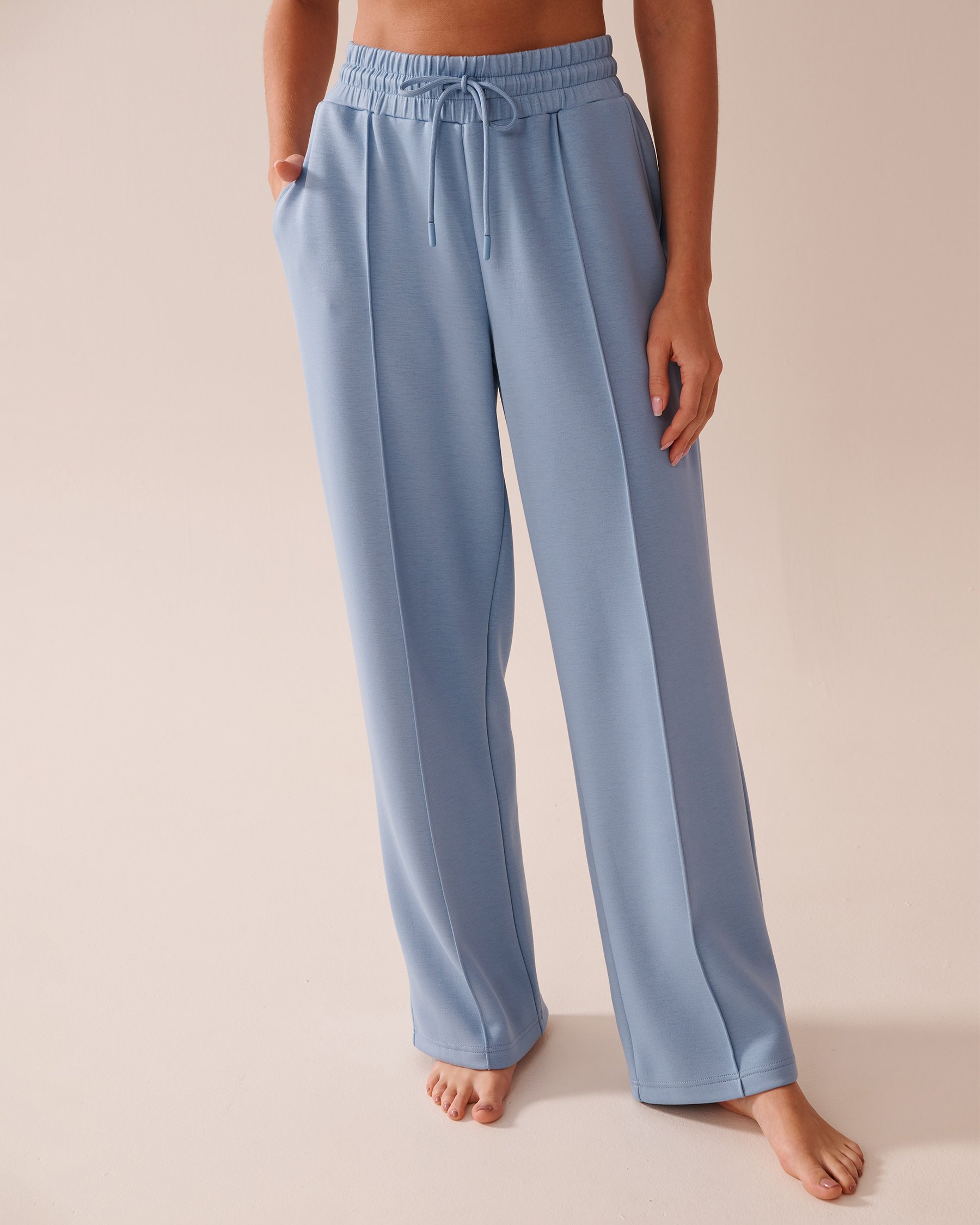 LA VIE EN ROSE Pantalon à jambe large Bleu nuage 50200087 - Voir1