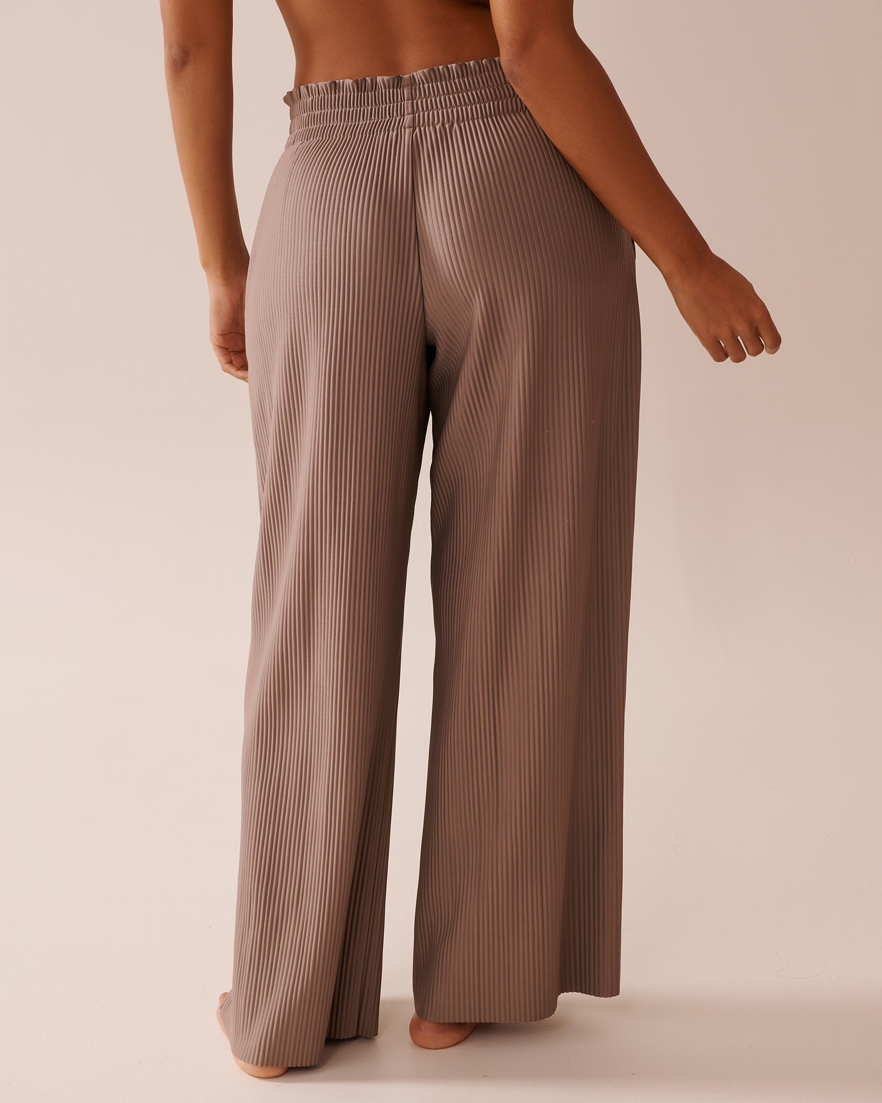 LA VIE EN ROSE Pleated Effect Pants Brown 50200089 - View2