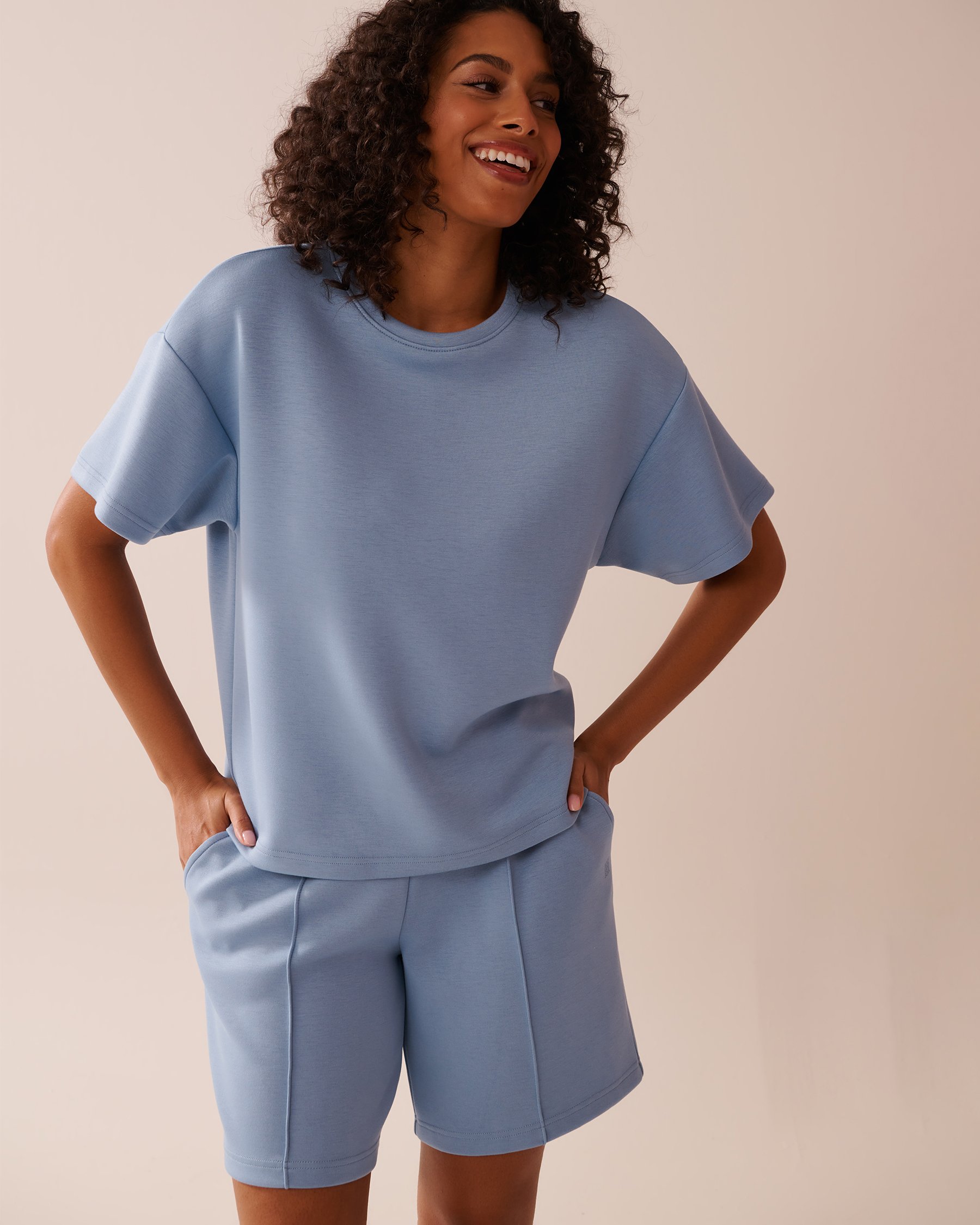 LA VIE EN ROSE T-shirt épais Bleu nuage 50100101 - Voir4