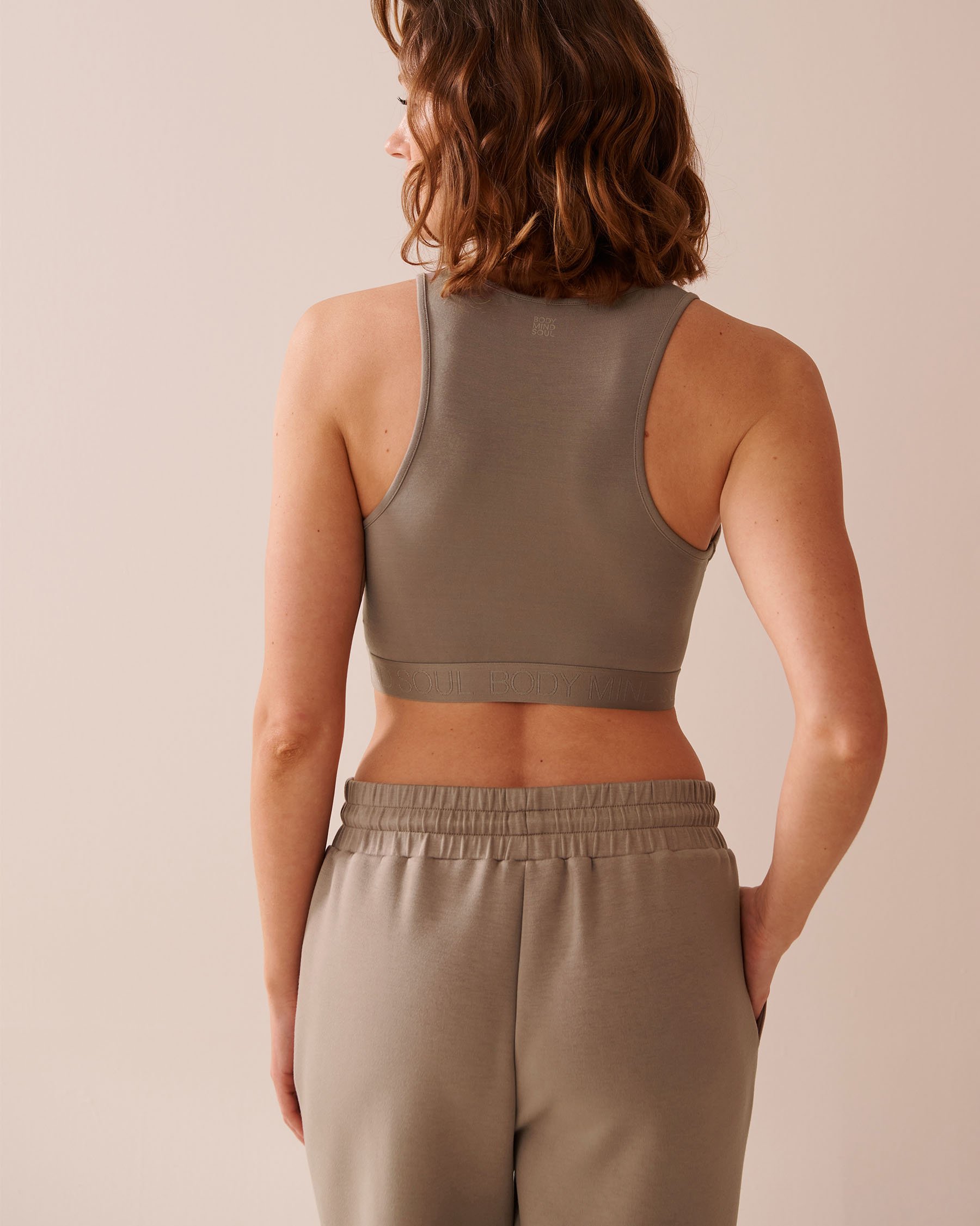 LA VIE EN ROSE Modal Crop Cami Brown 50100103 - View3