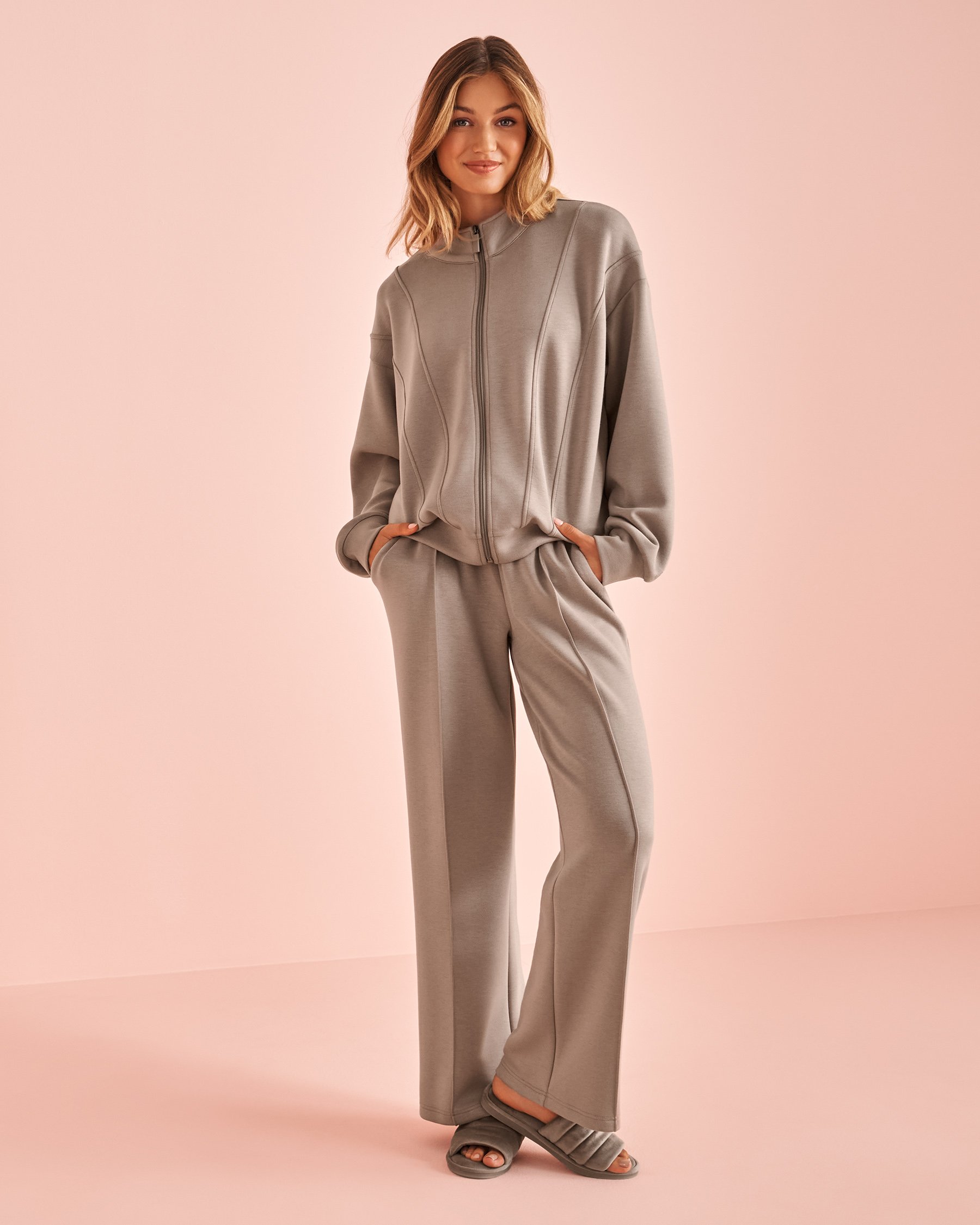 LA VIE EN ROSE Chandail à fermeture éclair Brun 50100100 - Voir1